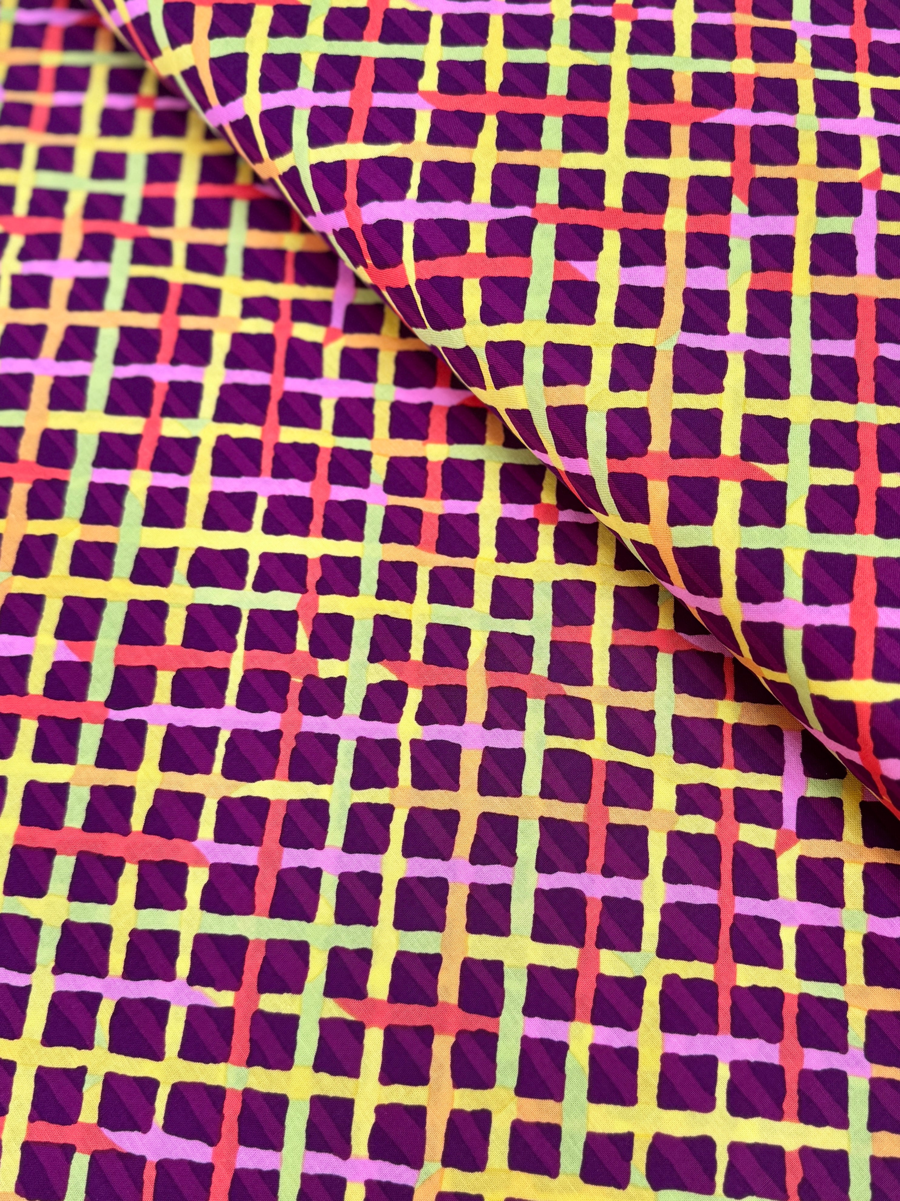 Mad Plaid Maroon fabric by Brandon Mably – Kaffe Fassett Collective Classics, 100% cotton wide quilt fabric