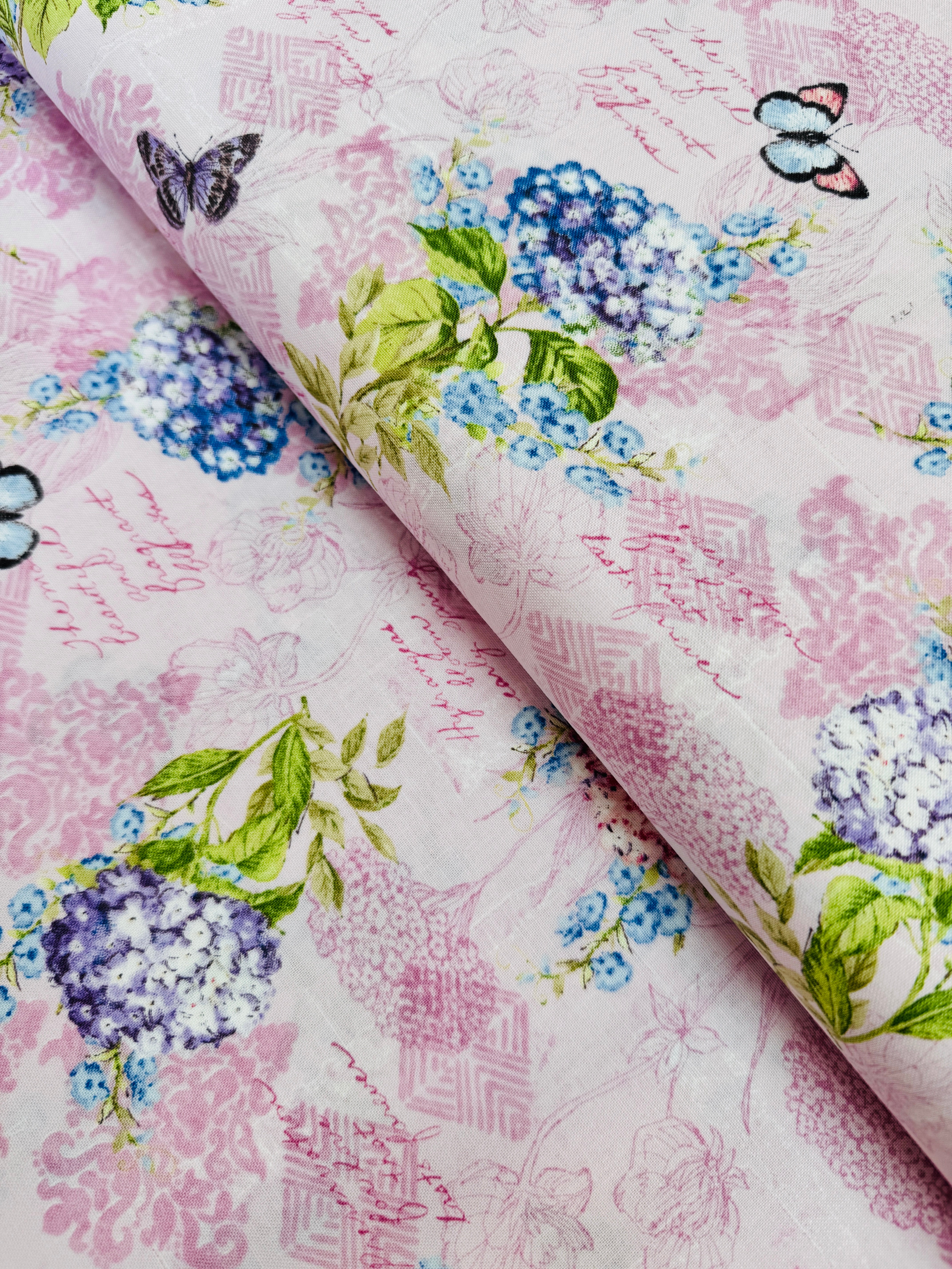 Hydrangea Mist - Monograph Pink Yardage
