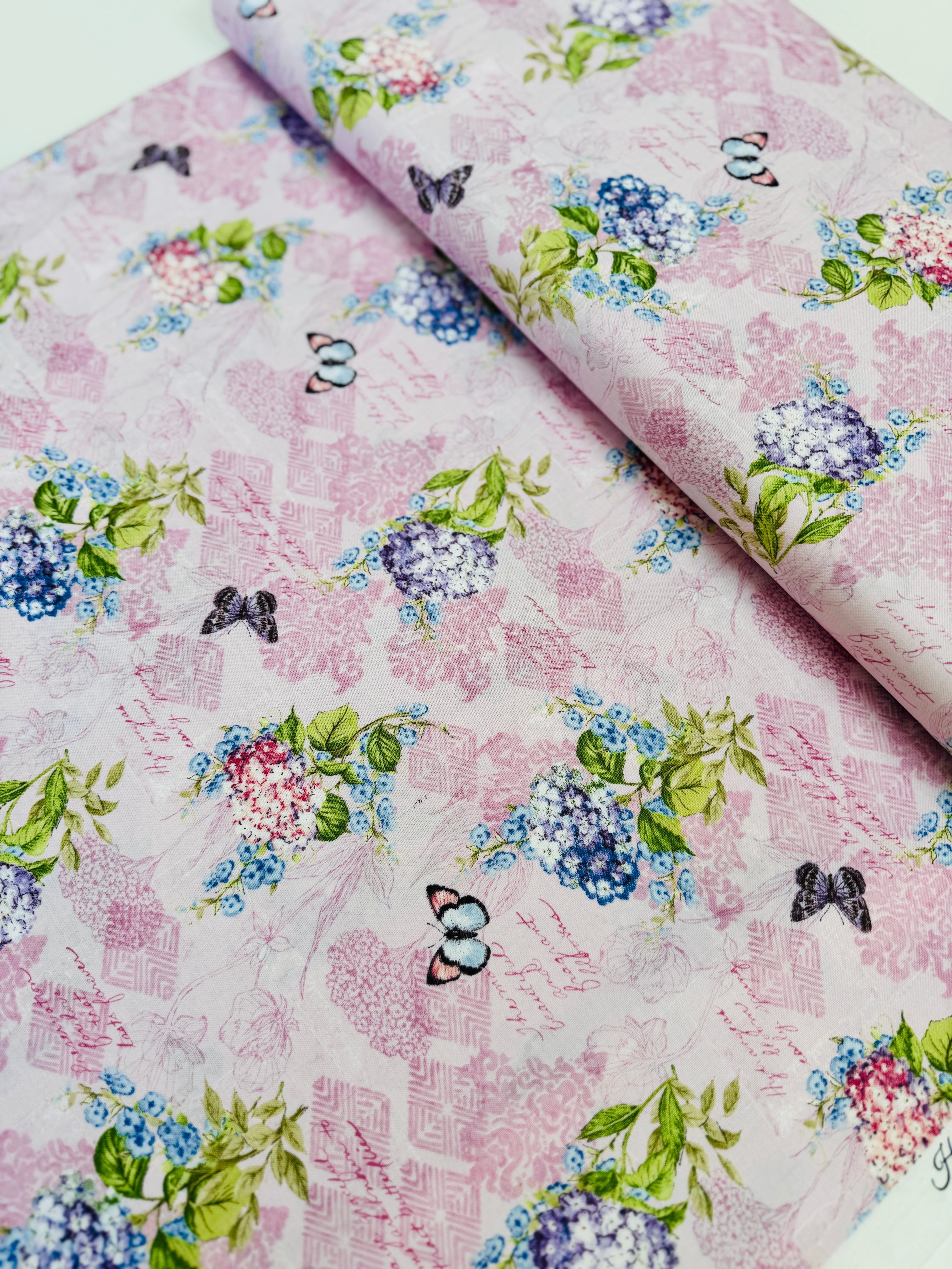 Hydrangea Mist - Monograph Pink Yardage
