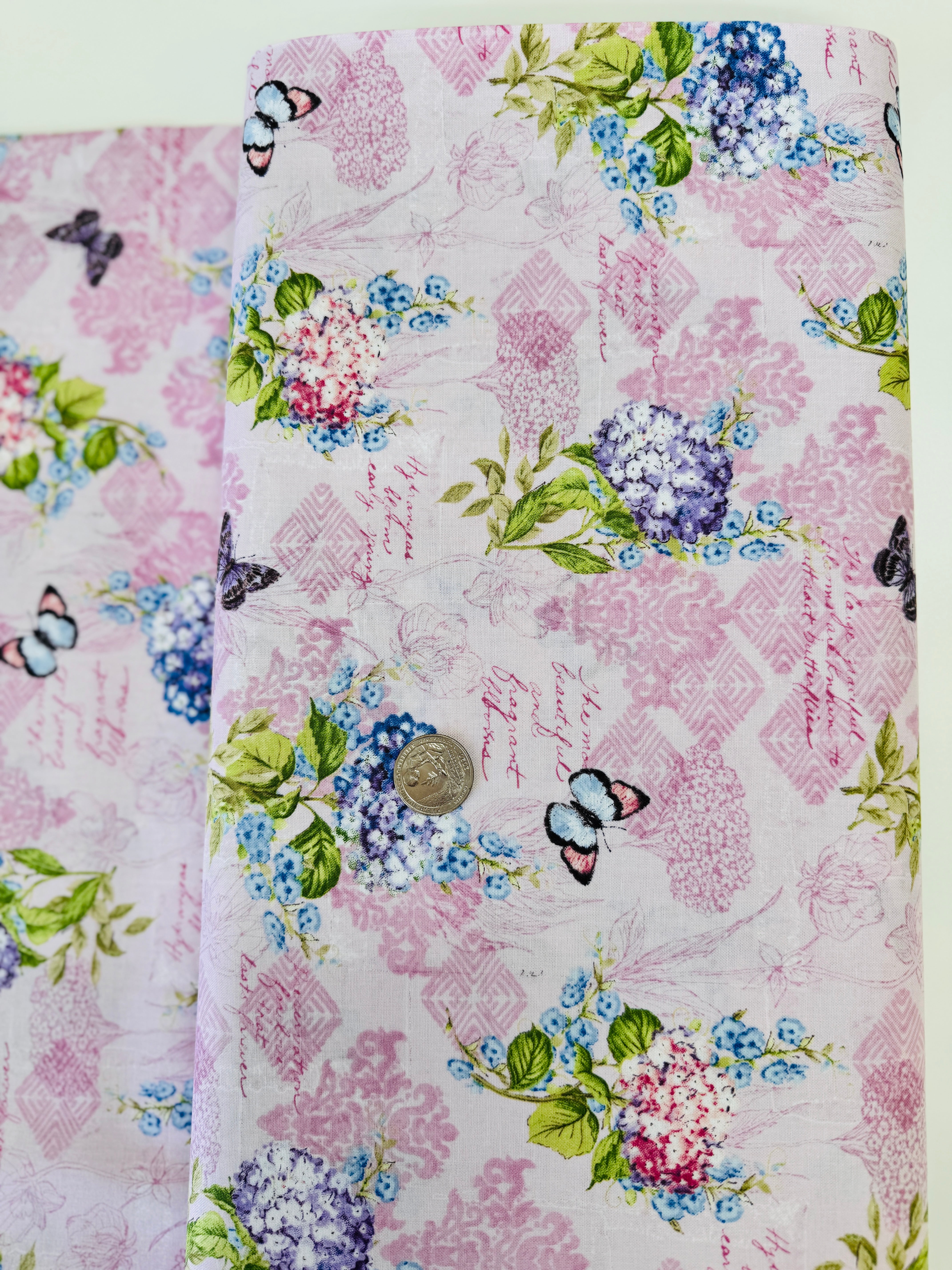 Hydrangea Mist - Monograph Pink Yardage