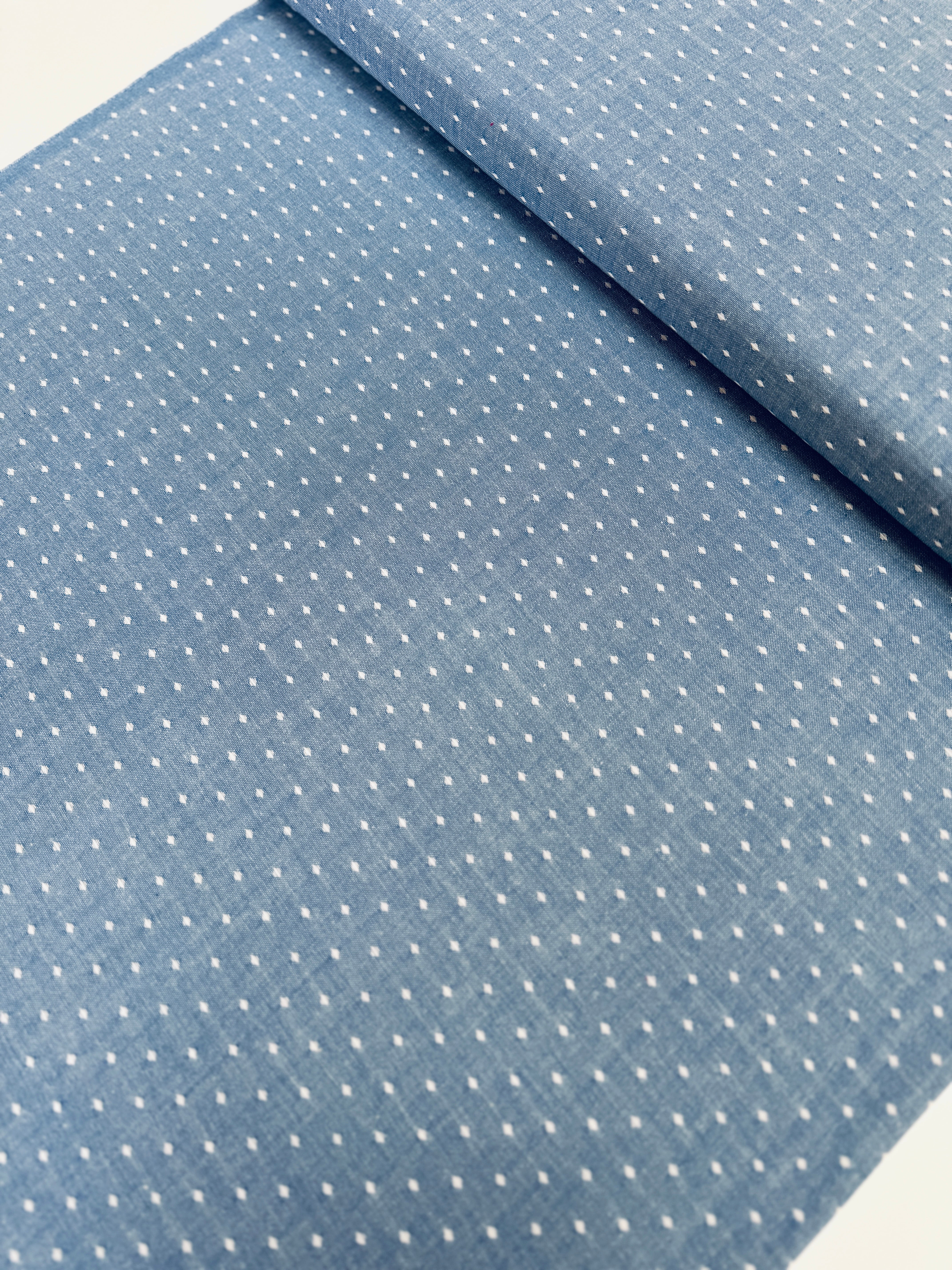 Denim and Daisies Wovens - Blue Jeans Dot Yardage