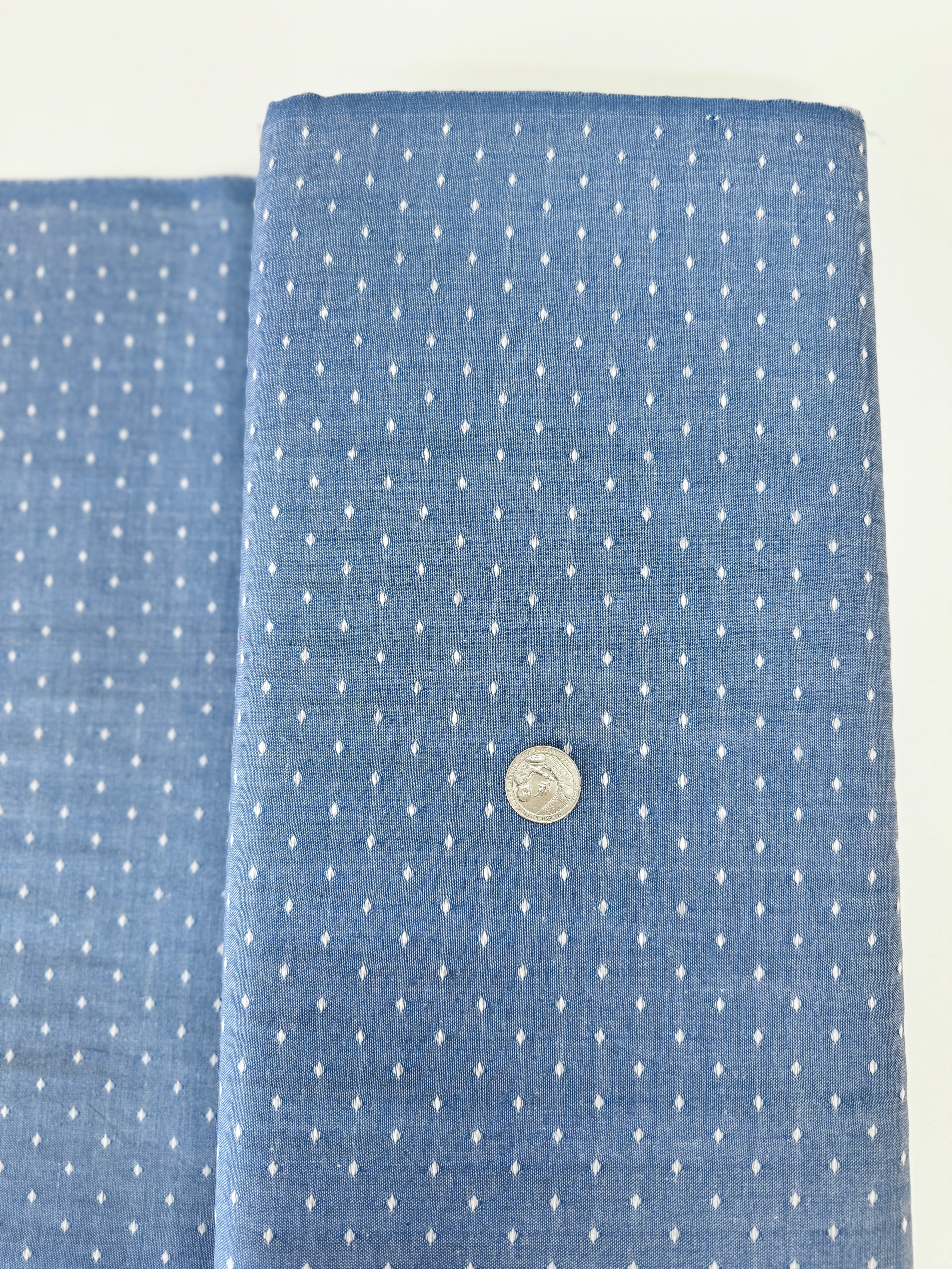 Denim and Daisies Wovens - Blue Jeans Dot Yardage