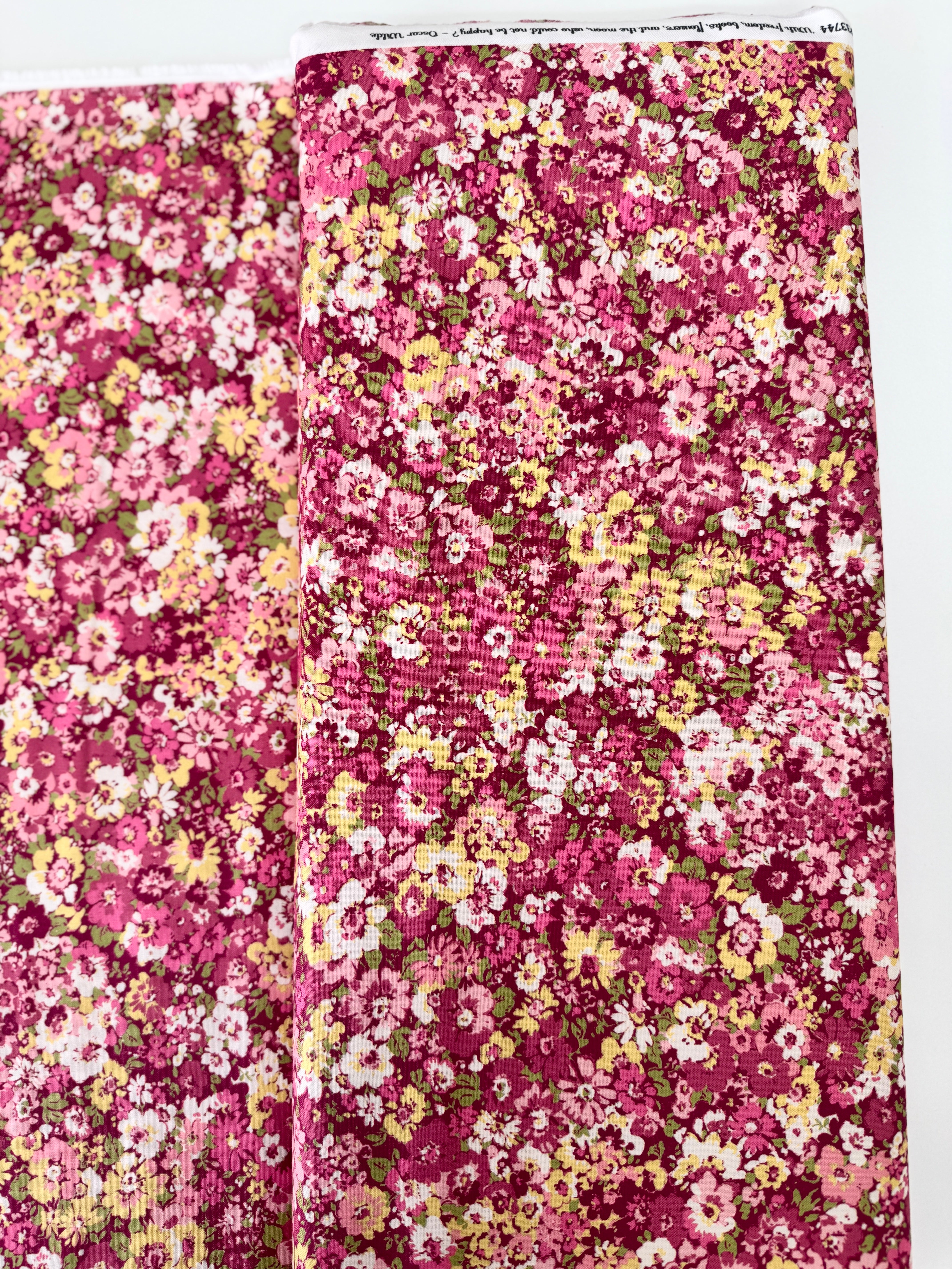 Chelsea Garden Floral Mulberry quilting cotton by Moda – vibrant jewel-tone florals on mulberry background, 43″ wide