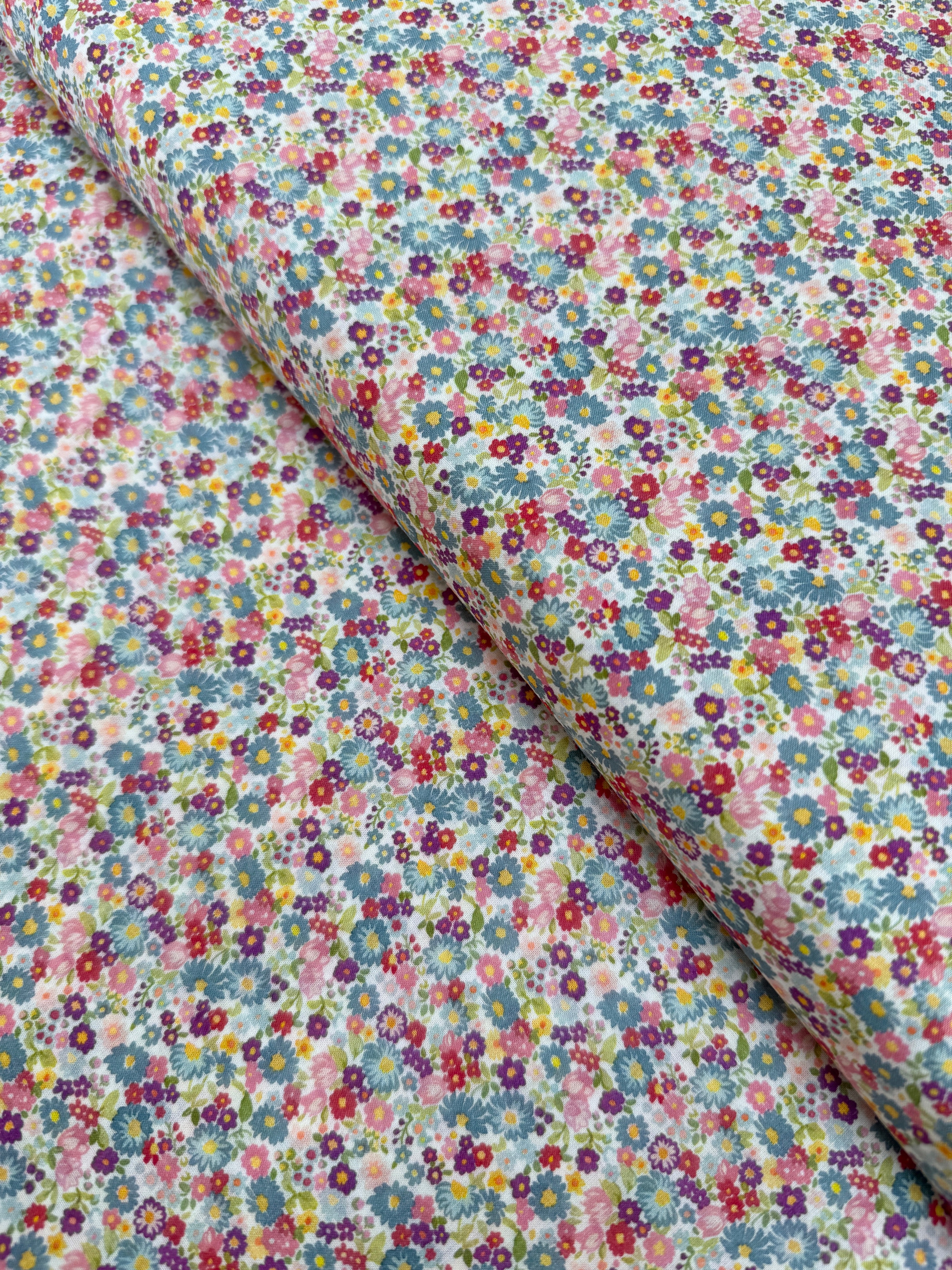 Chelsea Garden Lawns - Porcelain Multi Floral Yardage