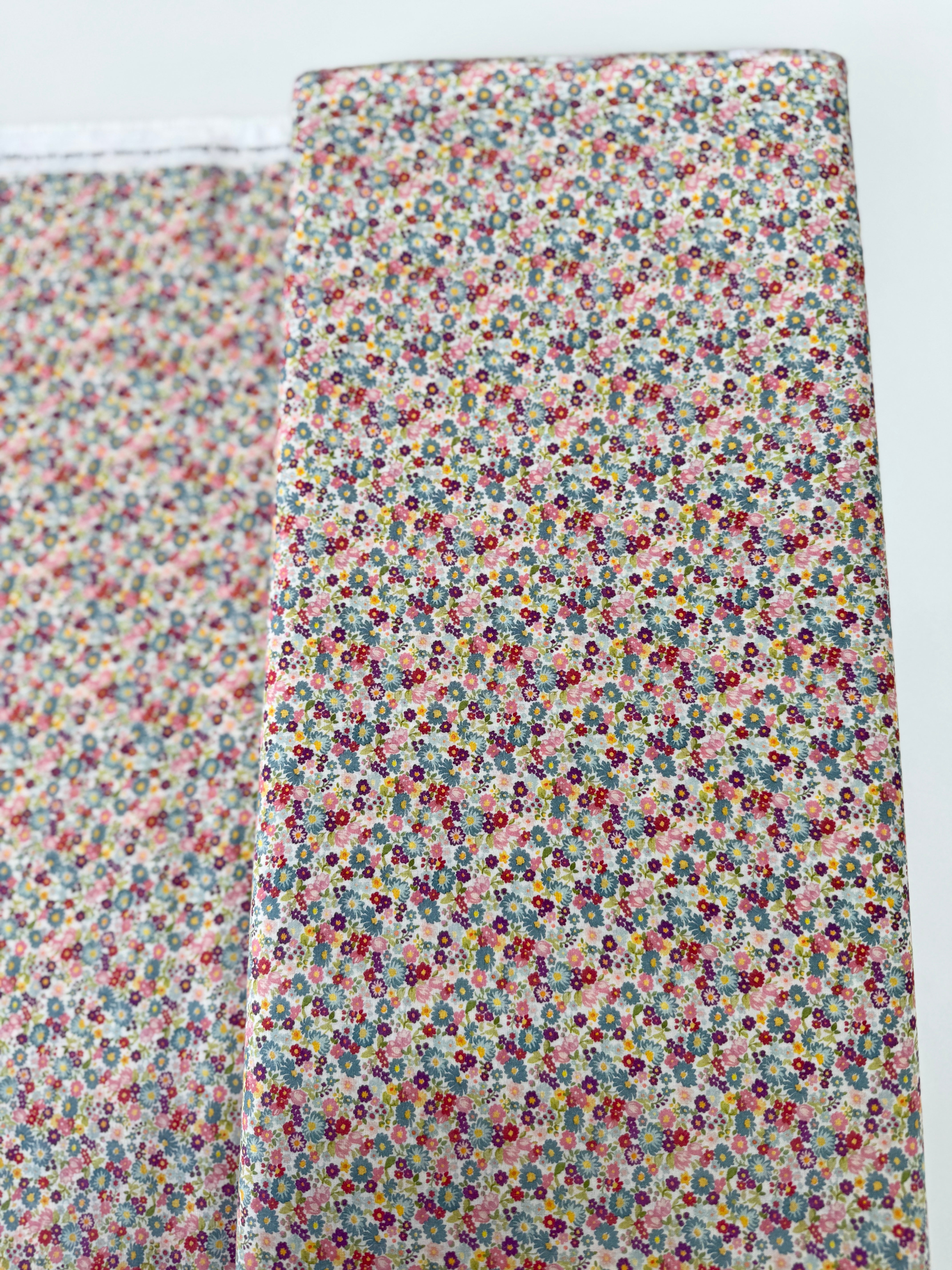 Chelsea Garden Lawns - Porcelain Multi Floral Yardage