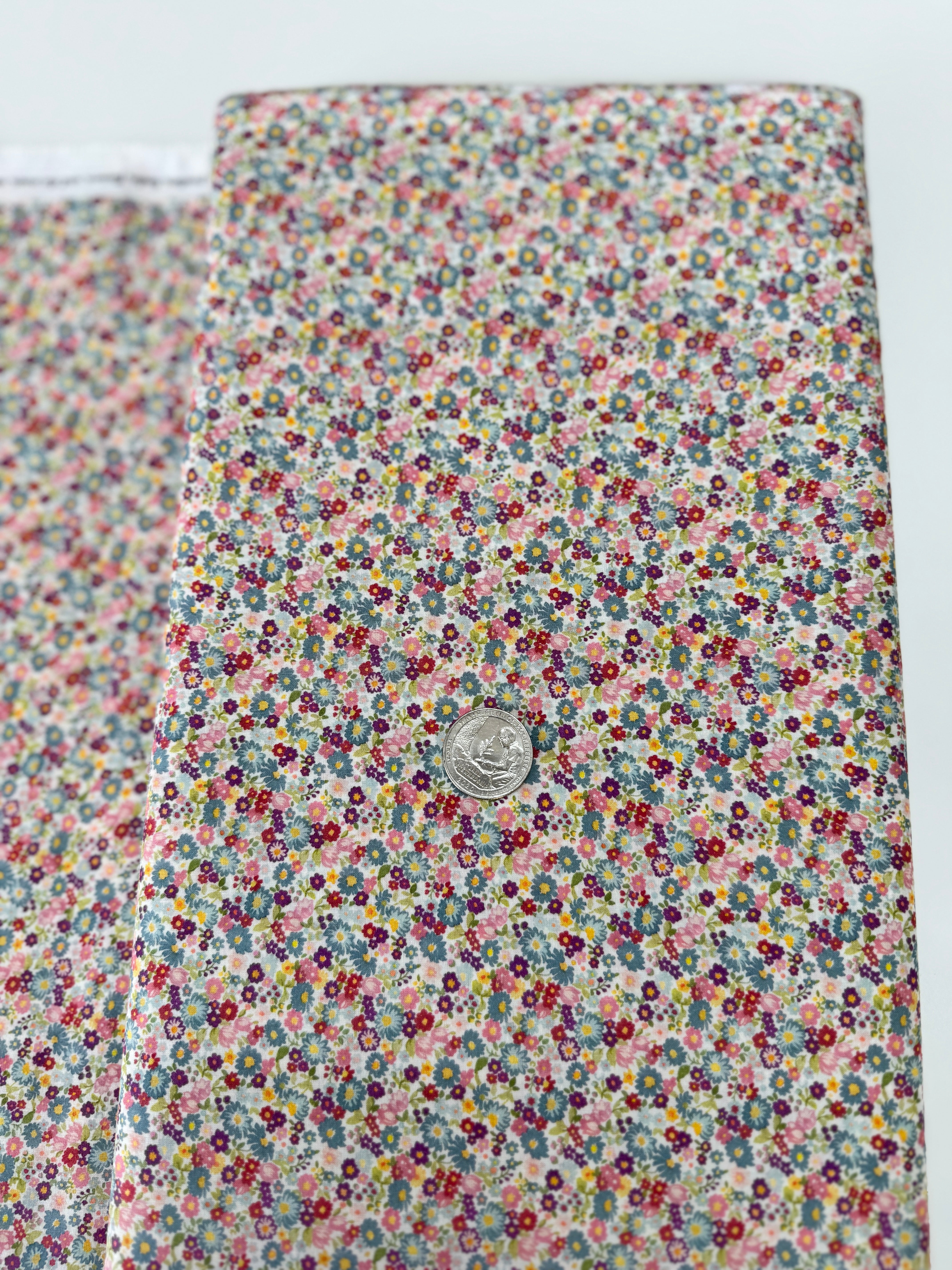 Chelsea Garden Lawns - Porcelain Multi Floral Yardage