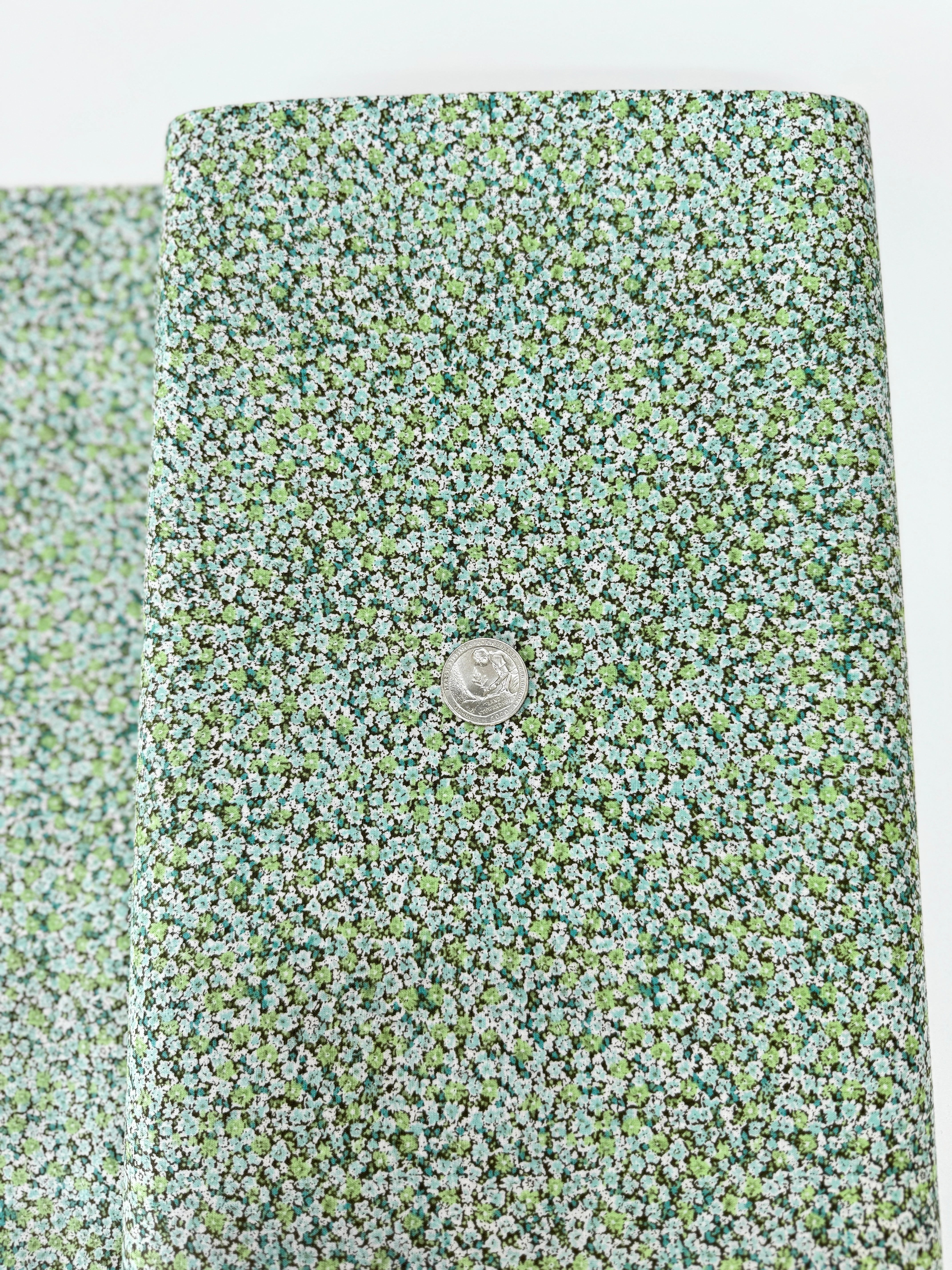 Sevenberry Bouquet - Tiny Florals Green Yardage