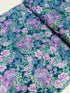 Mystic Moon teal floral quilting cotton by Studio RK for Robert Kaufman – teal flowers with silver metallic accents, 43/44″ wide