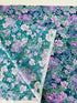 Mystic Moon teal floral quilting cotton by Studio RK for Robert Kaufman – teal flowers with silver metallic accents, 43/44″ wide