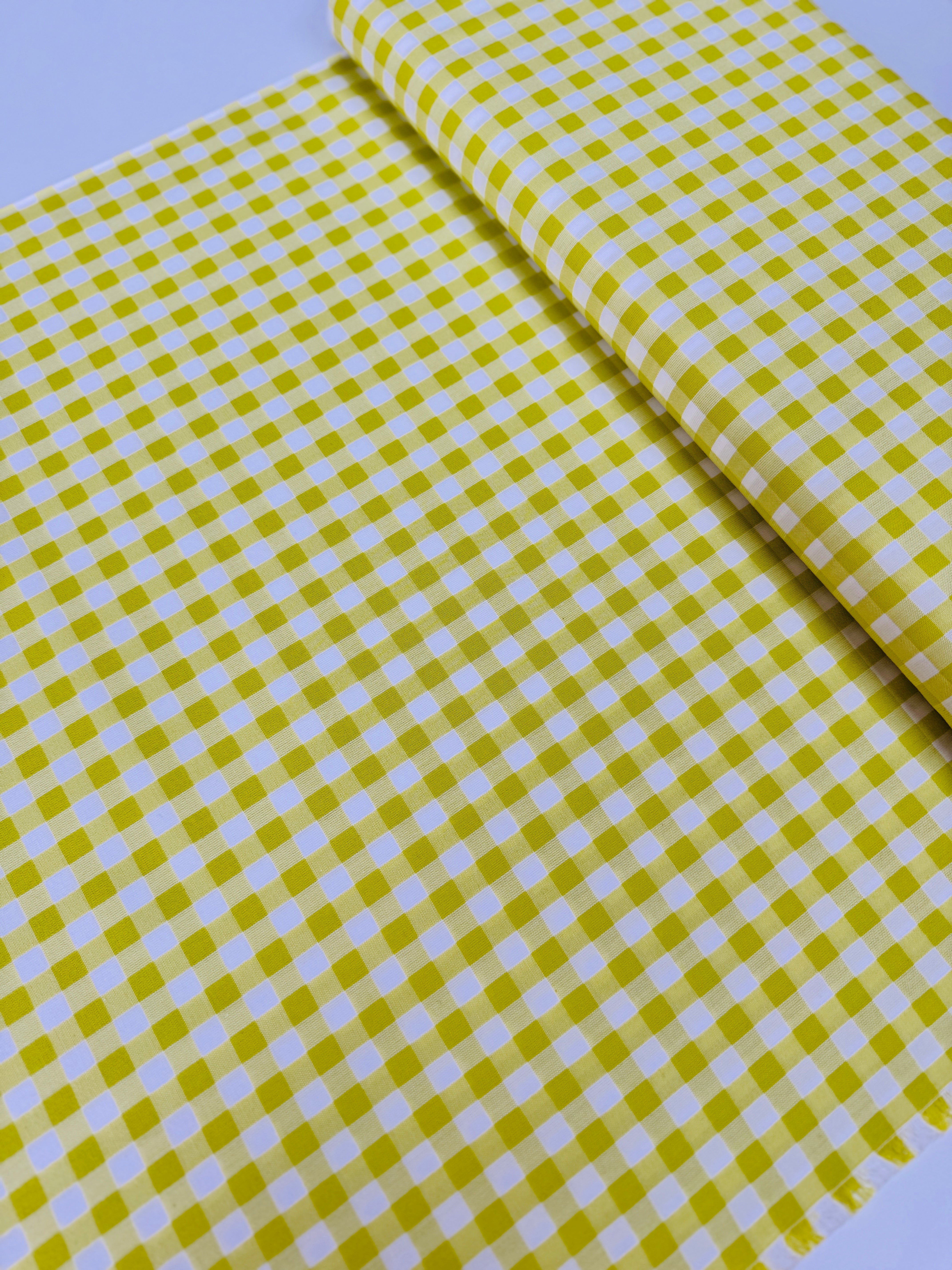 Acid Lime 1/2 inch gingham yarn-dyed cotton by Elizabeth Hartman for Robert Kaufman – vibrant lime and white check, 43″ wide