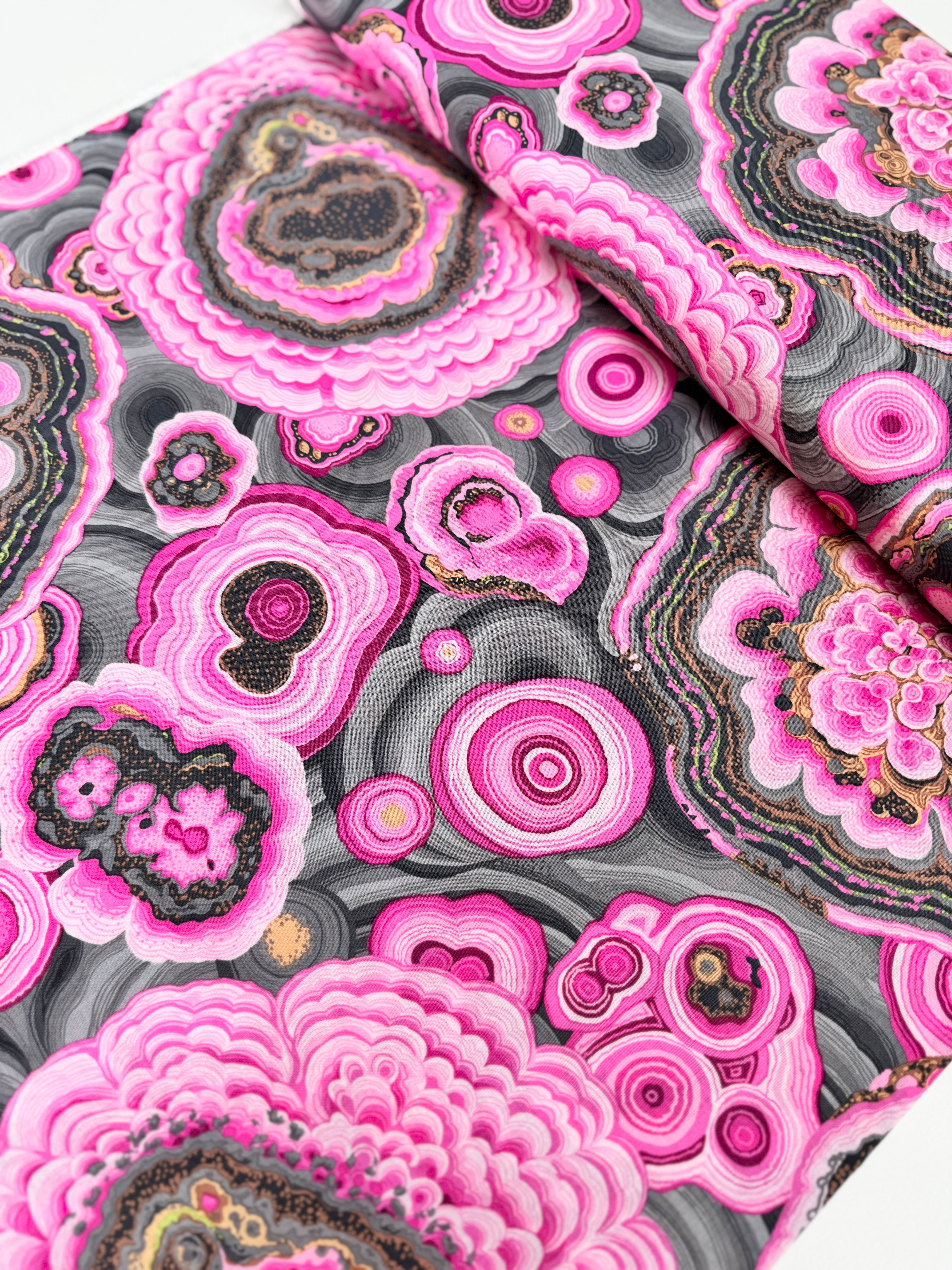 Agate Pink fabric by Philip Jacobs for Kaffe Fassett Collective – abstract pink swirls quilting cotton