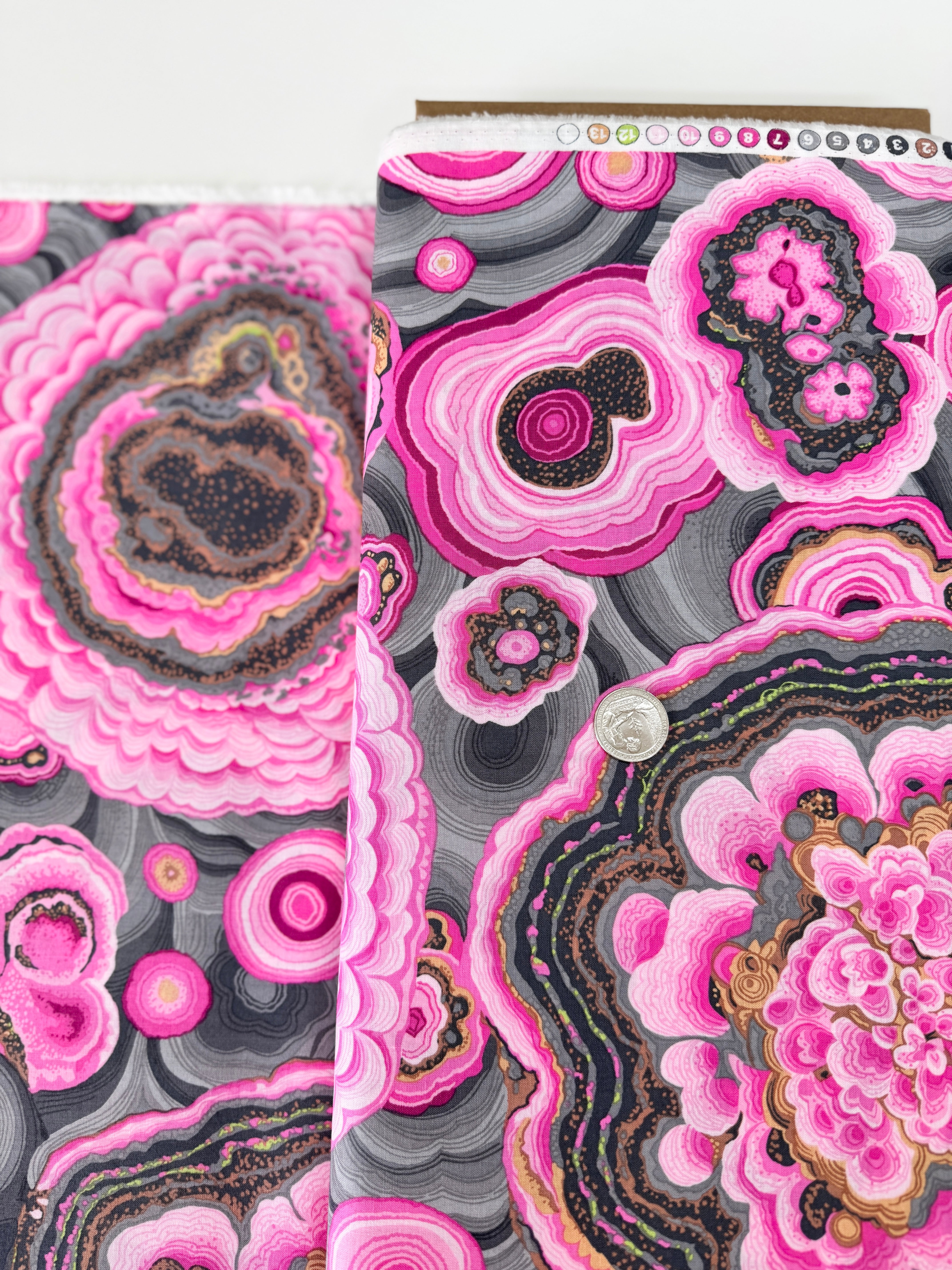 Agate Pink fabric by Philip Jacobs for Kaffe Fassett Collective – abstract pink swirls quilting cotton