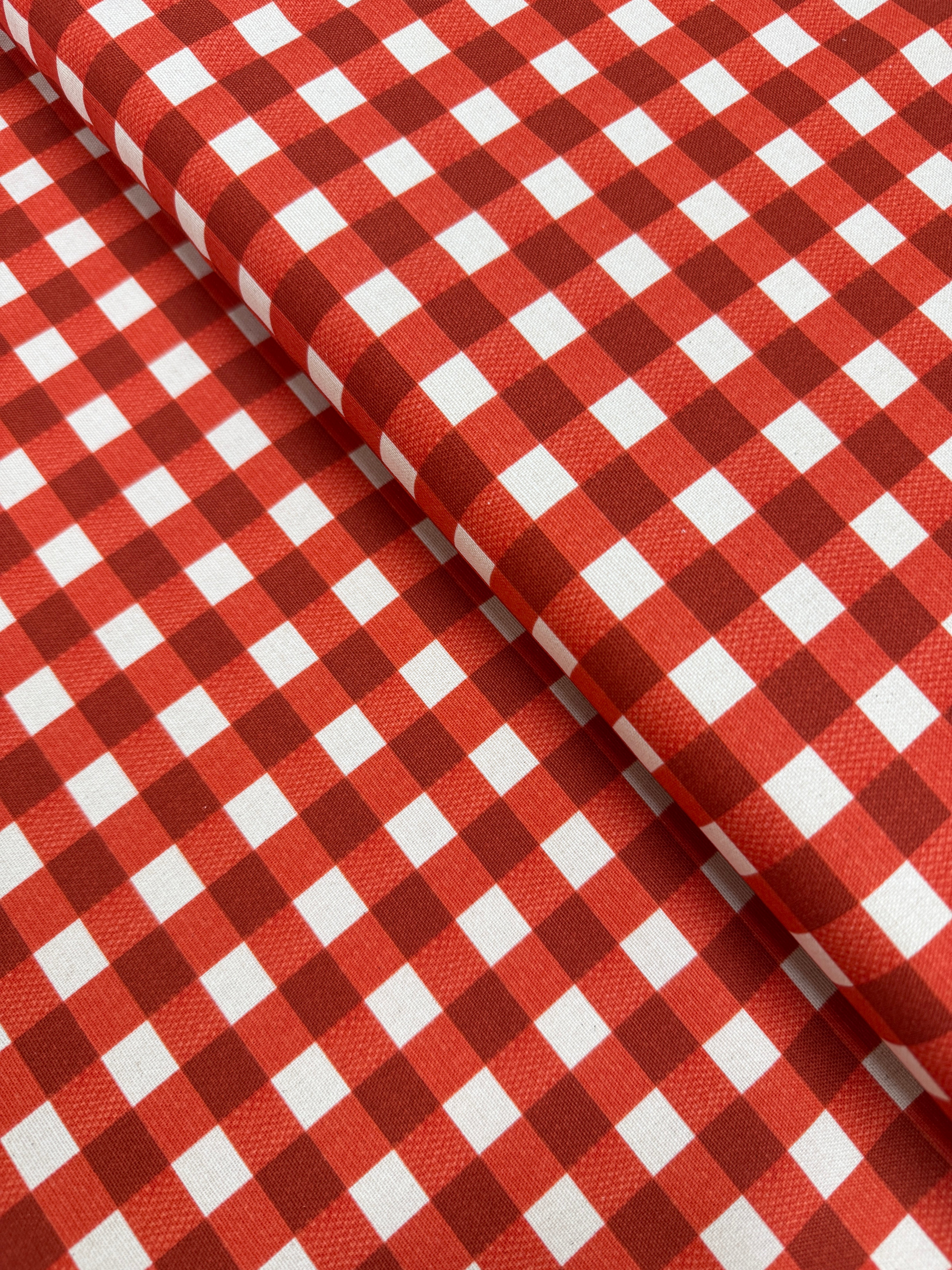 Farm and Garden Canvas - Gingham Tomato Canvas Yardage
