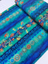 Atlantis Ocean Stripe quilt cotton by Benartex – teal and blue stripes featuring coral, shells, scrolls, and mermaid motifs, 43–44″ wide