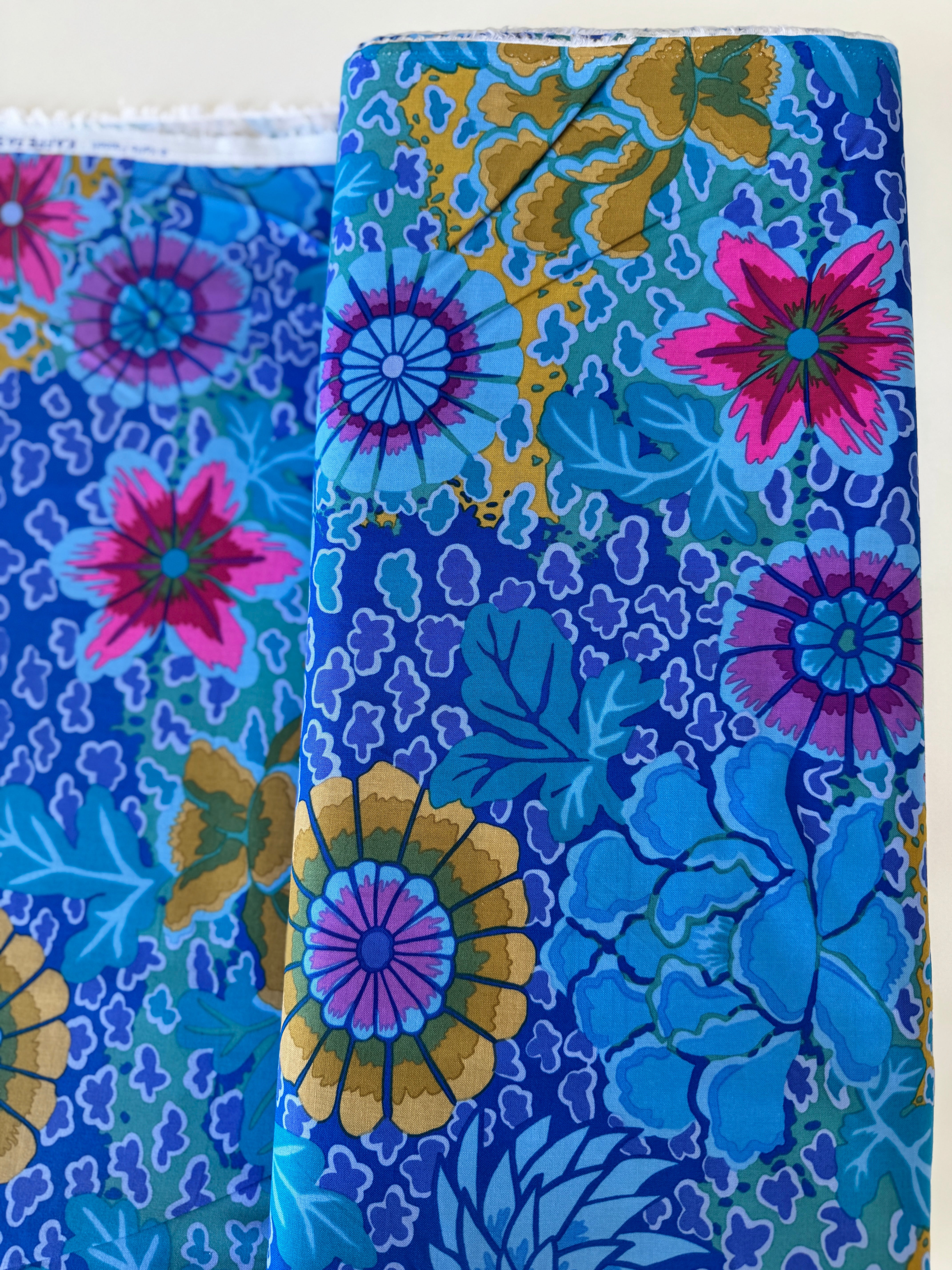 Kaffe Fassett Dream Blue floral fabric by FreeSpirit