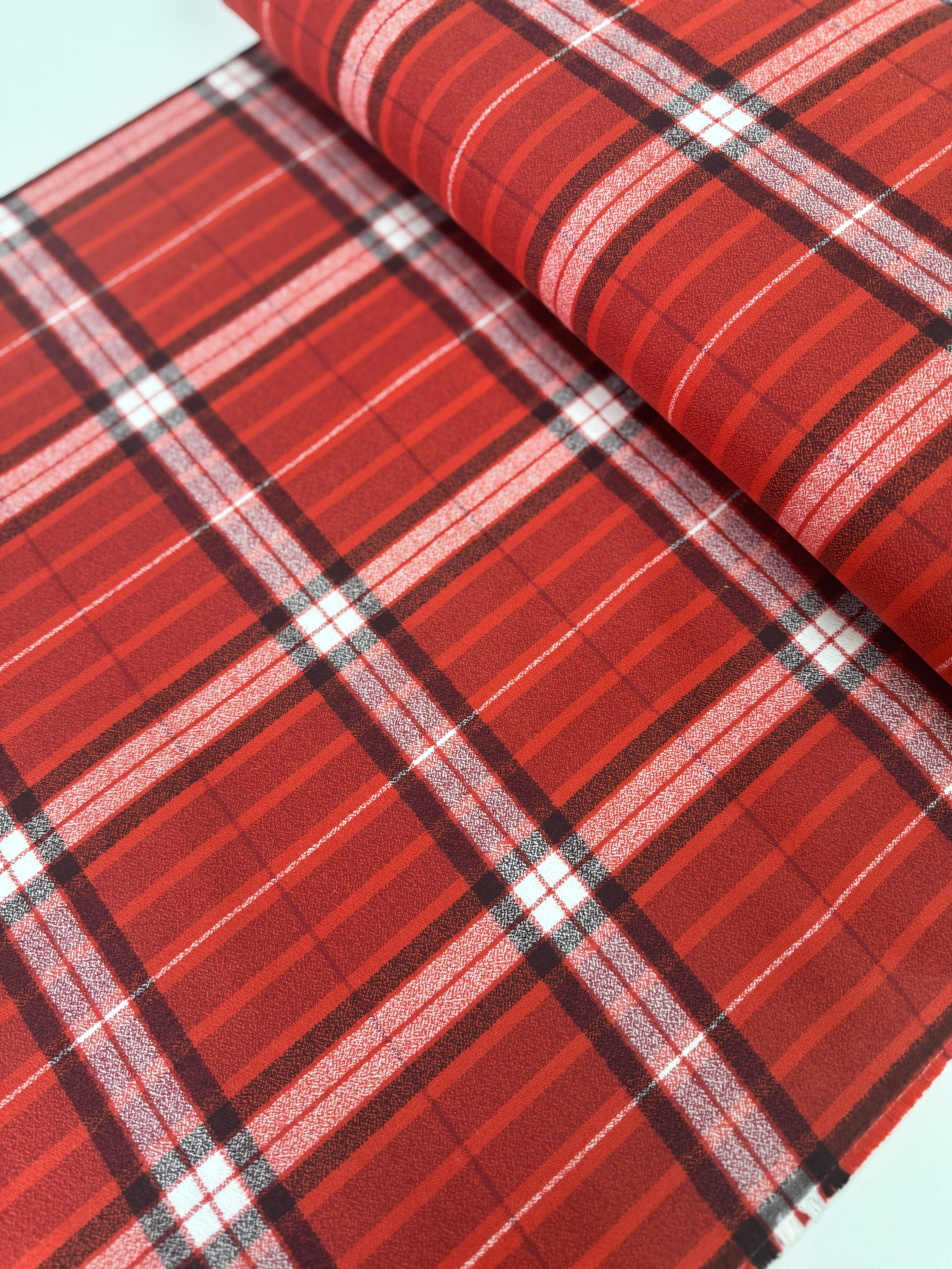 Mammoth Organic Flannel Red Plaid Fabric by Robert Kaufman – 100% Organic Cotton Brushed Flannel