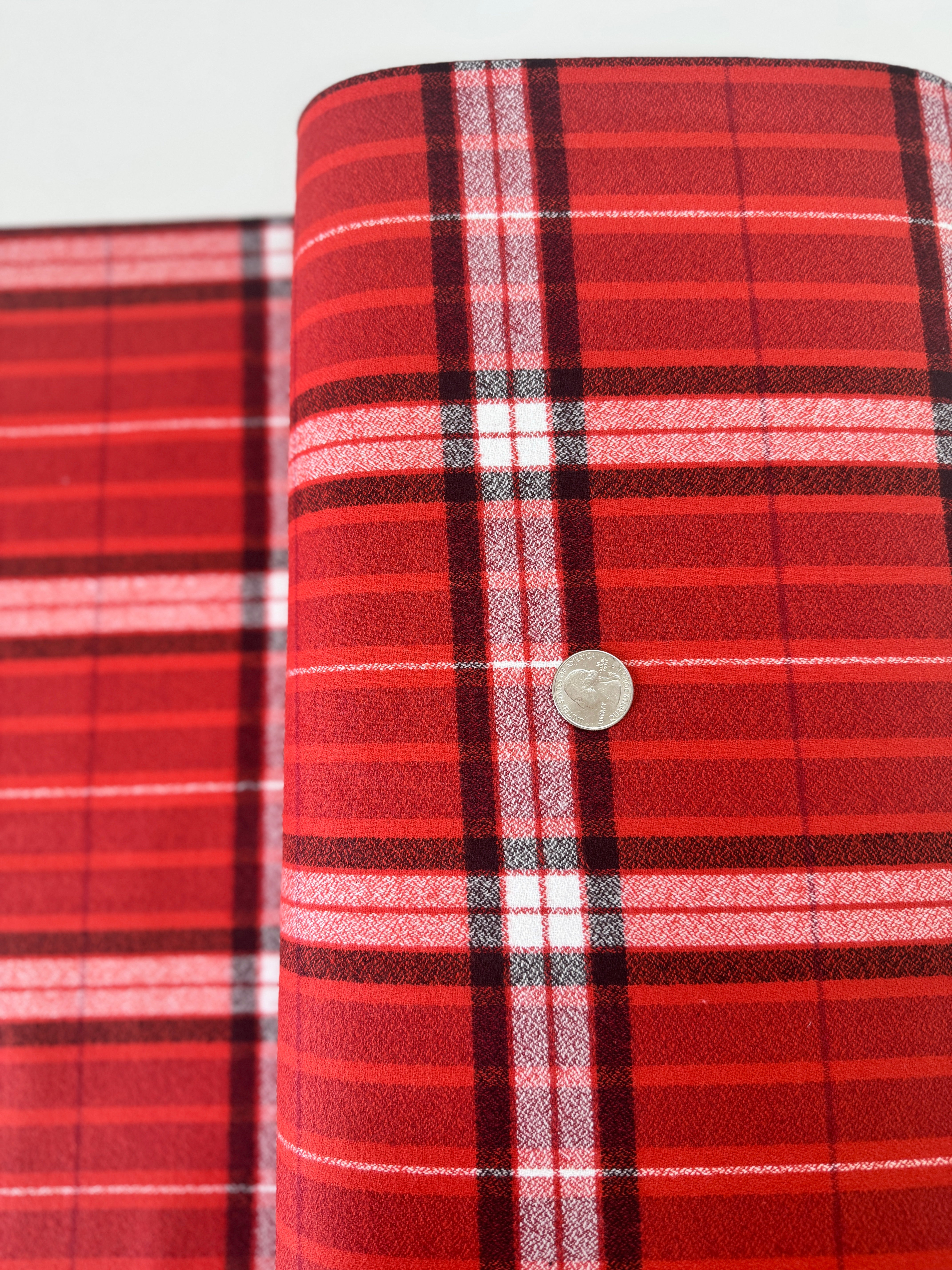 Mammoth Organic Flannel Red Plaid Fabric by Robert Kaufman – 100% Organic Cotton Brushed Flannel