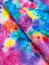 Good Vibes rainbow fabric by Hoffman Fabrics with vibrant digital spectrum design on cotton.