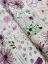 Blooming Lovely – Petal Journal Collage fabric by Janet Clare for Moda Fabrics with layered script, florals, and blush tones.