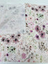 Blooming Lovely – Petal Journal Collage fabric by Janet Clare for Moda Fabrics with layered script, florals, and blush tones.