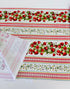 Berry Sweet Sweet Berry 11 Inch Stripe Fabric by Timeless Treasures – digitally printed red strawberries and stripe repeat on white cotton background