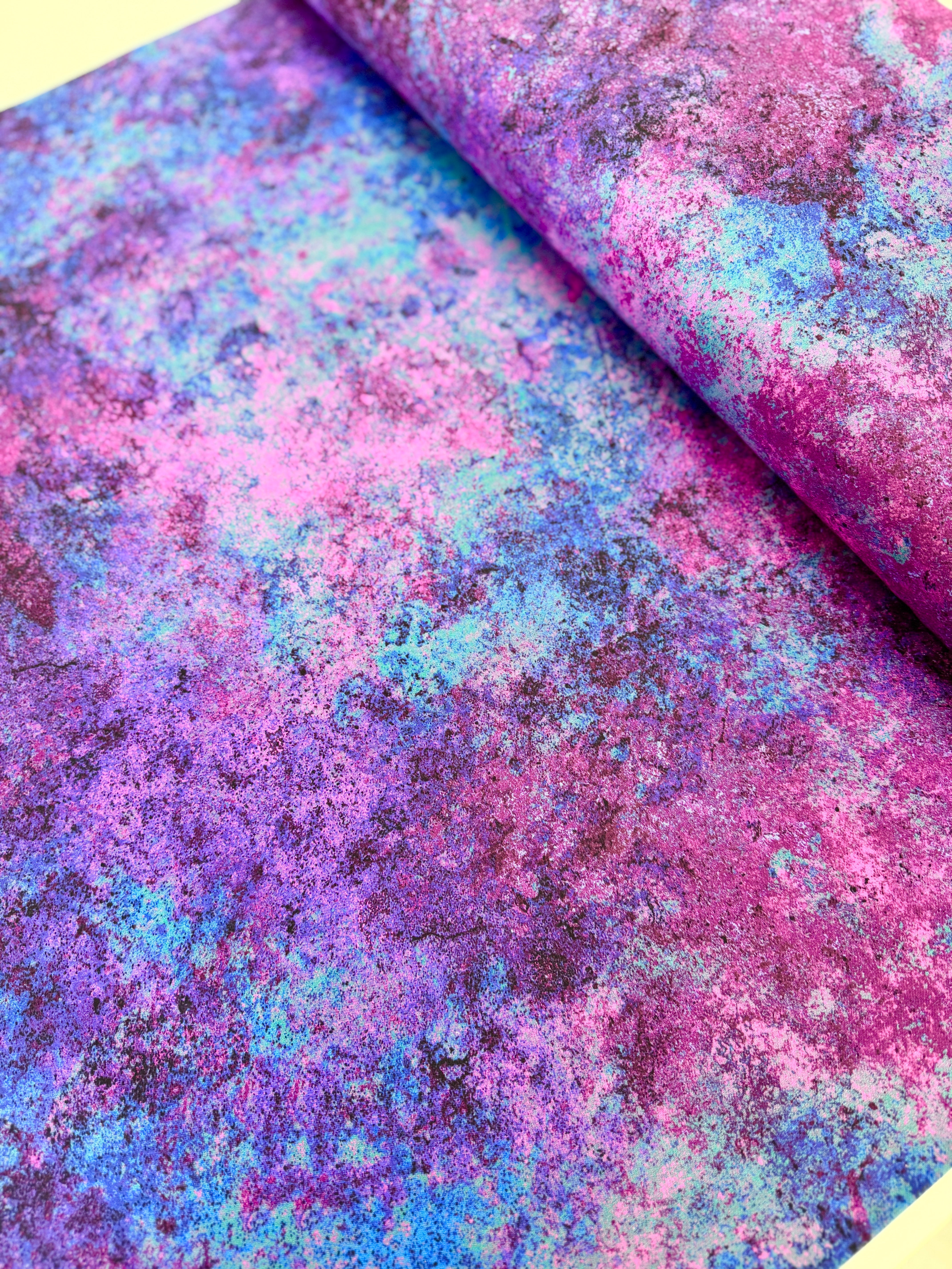 Stonehenge Multi Mixers Night Shade 108" wide backing cotton fabric by Linda Ludovico for Northcott – purple and blue textured print