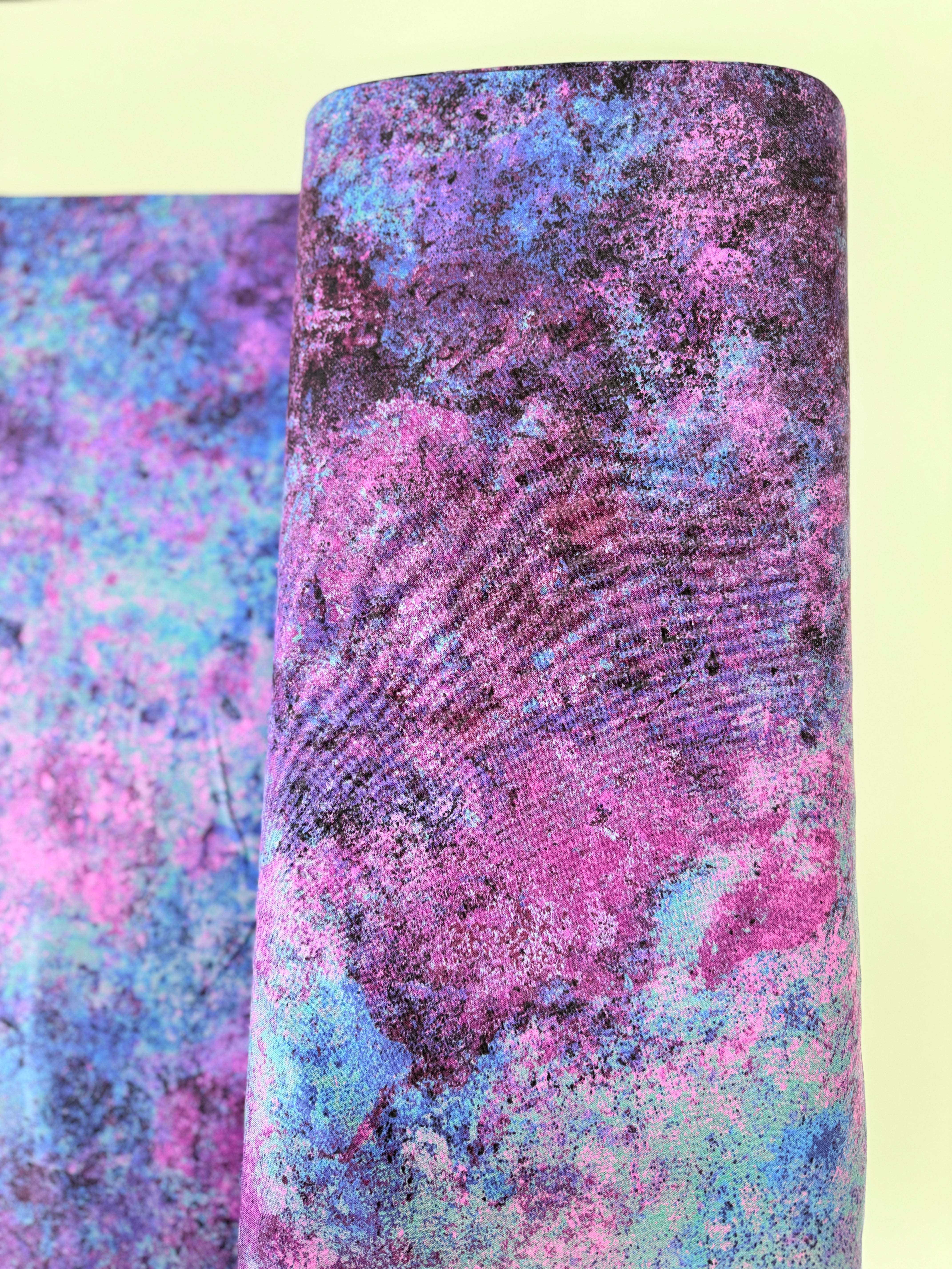Stonehenge Multi Mixers Night Shade 108" wide backing cotton fabric by Linda Ludovico for Northcott – purple and blue textured print