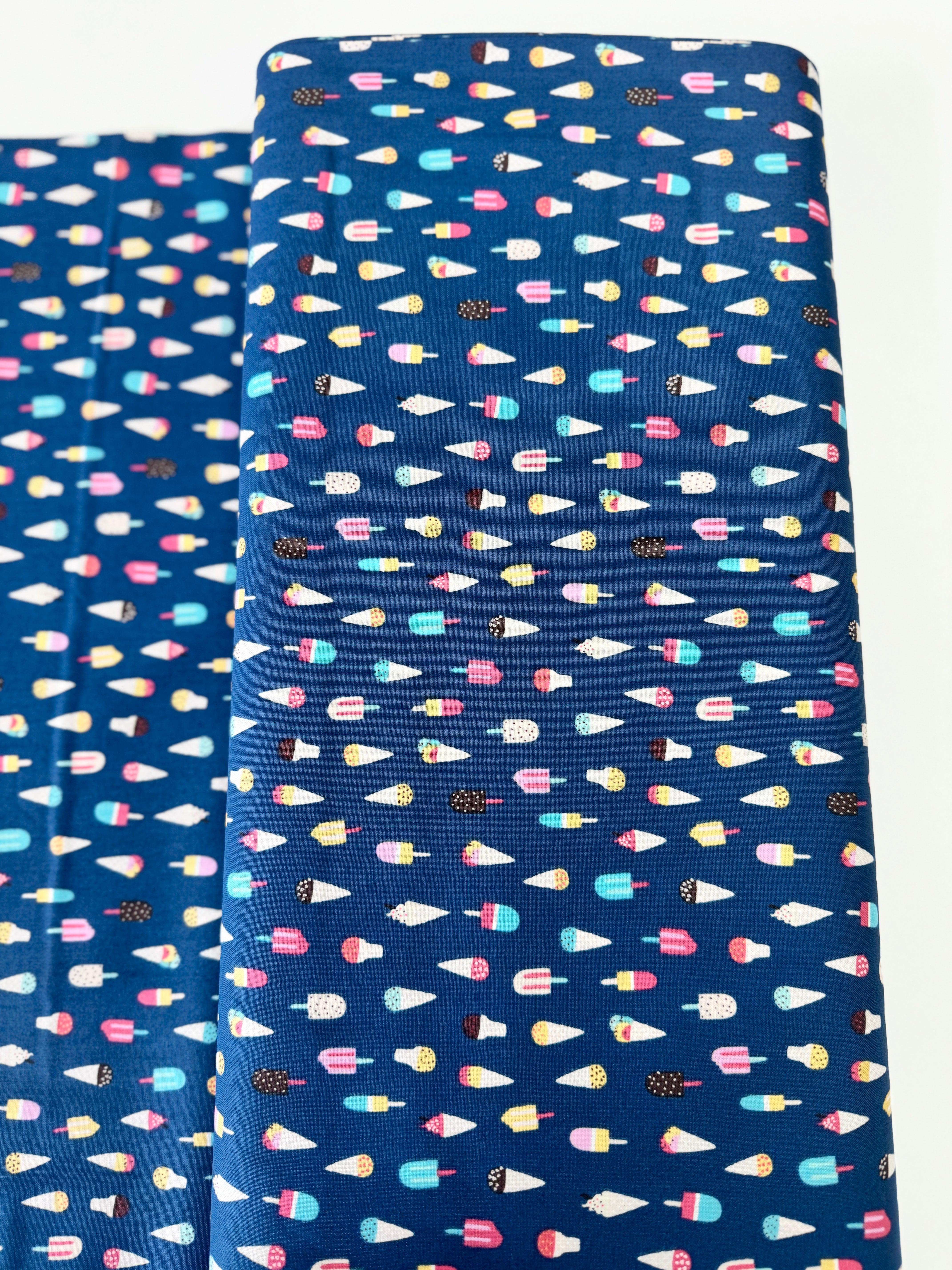 Ice Cream Regatta fabric by Dear Stella – blue nautical cotton with whimsical ice cream cones