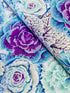 Brassica Sky floral cotton fabric by Philip Jacobs for Free Spirit – Kaffe Fassett Collective blue flower print