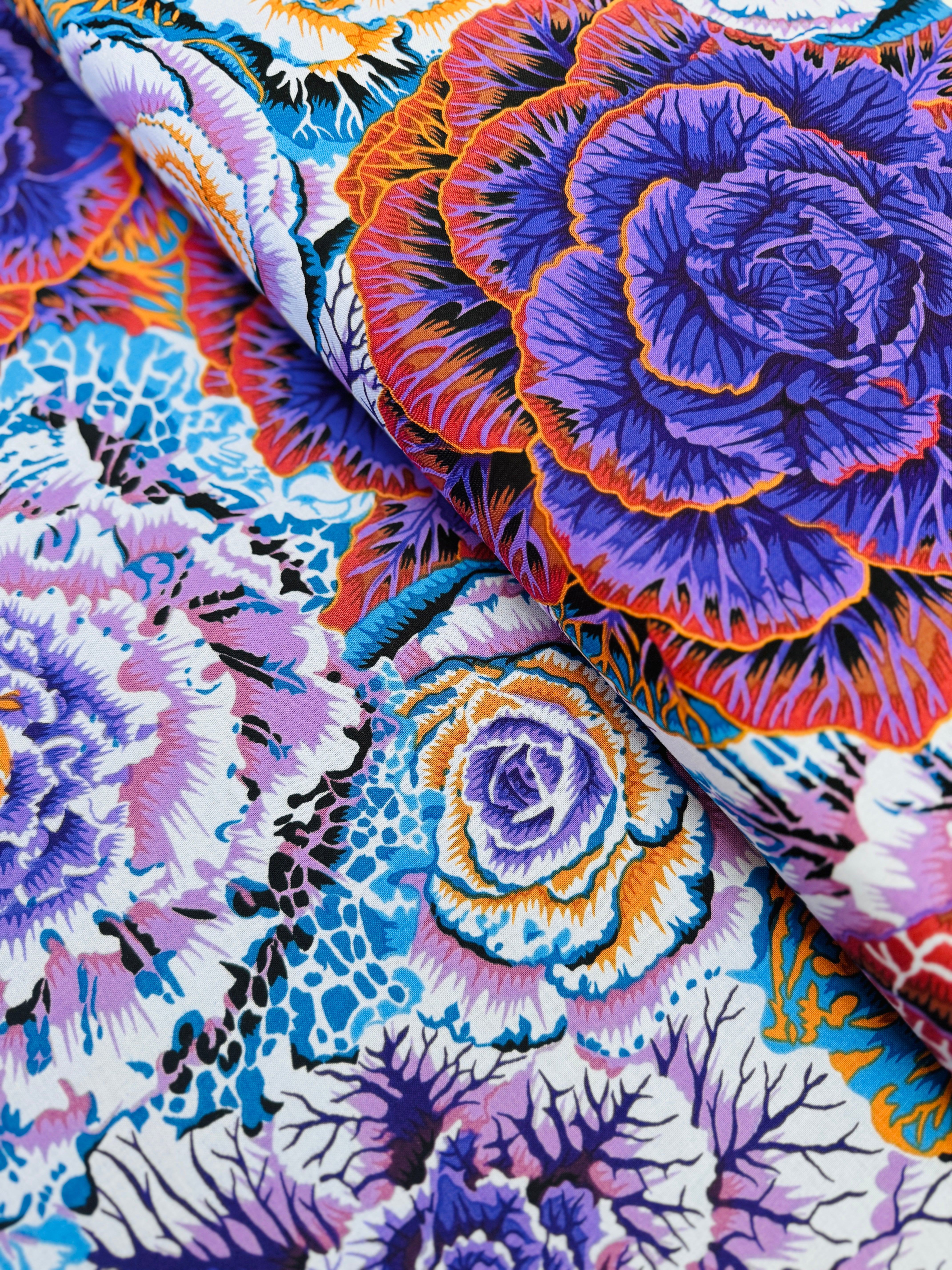Brassica Dark floral cotton fabric by Philip Jacobs for Free Spirit Fabrics – Kaffe Fassett Collective