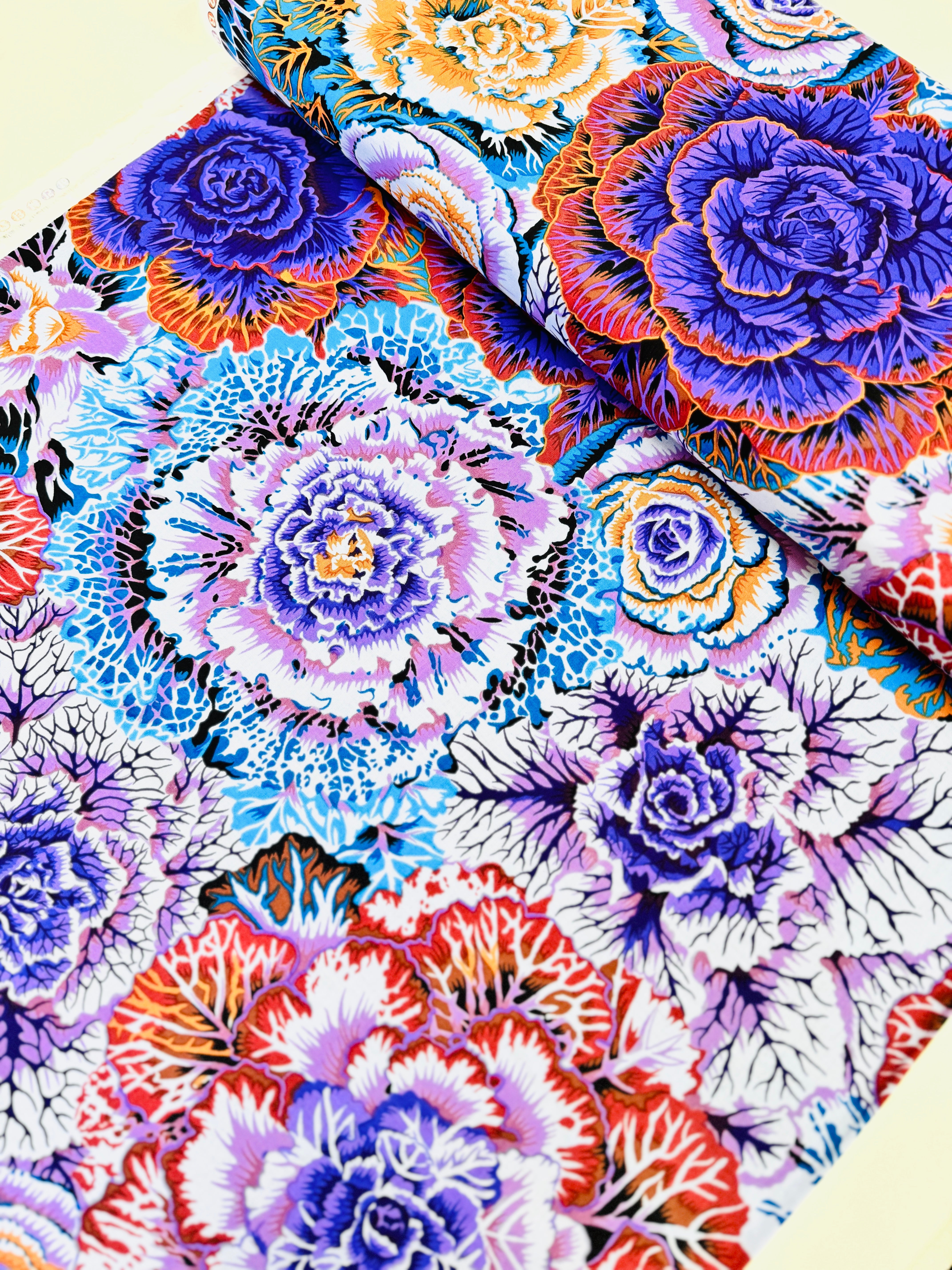 Brassica Dark floral cotton fabric by Philip Jacobs for Free Spirit Fabrics – Kaffe Fassett Collective