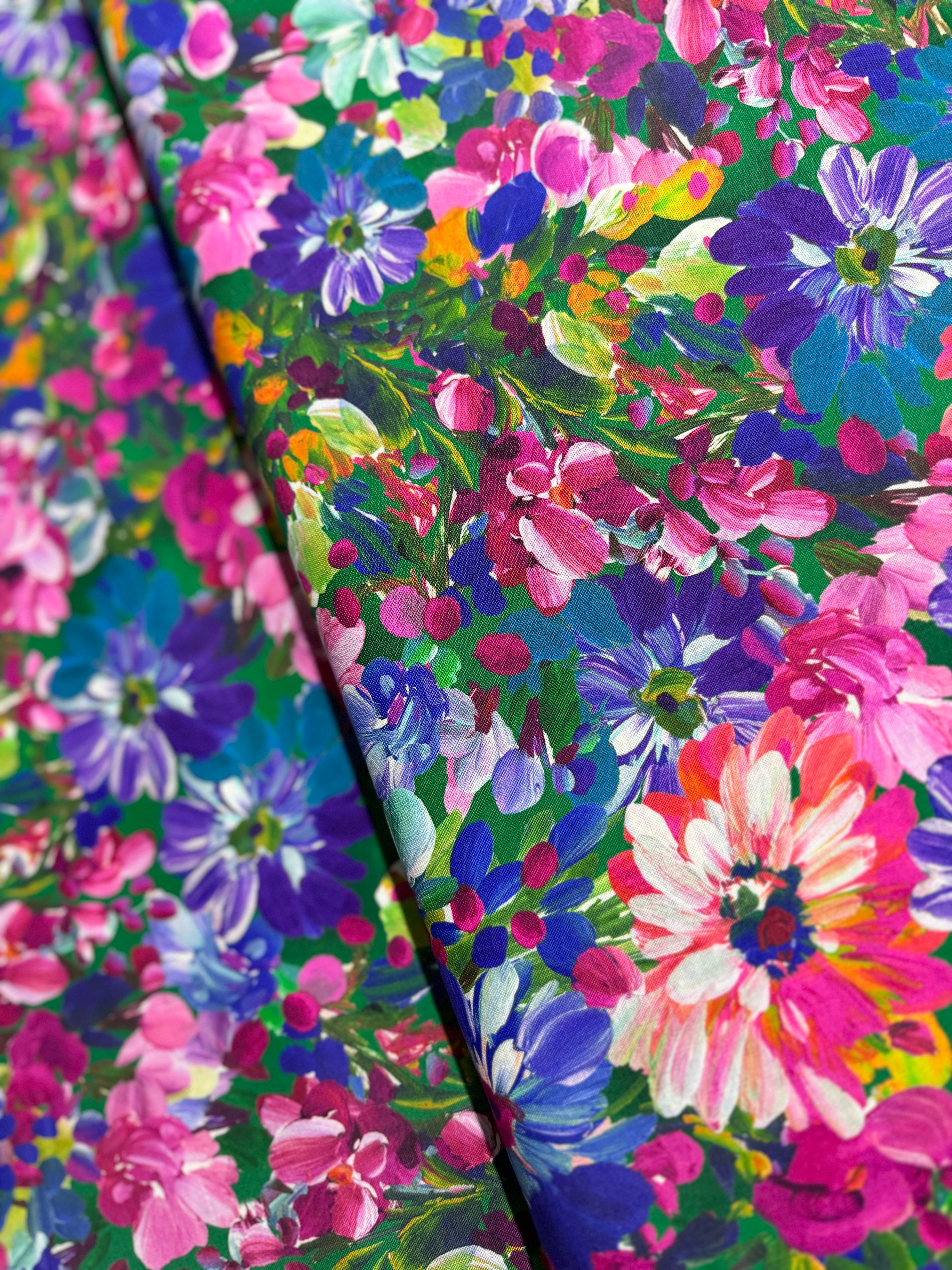 Painterly Petals Meadow - Large Floral Garden - Remnant