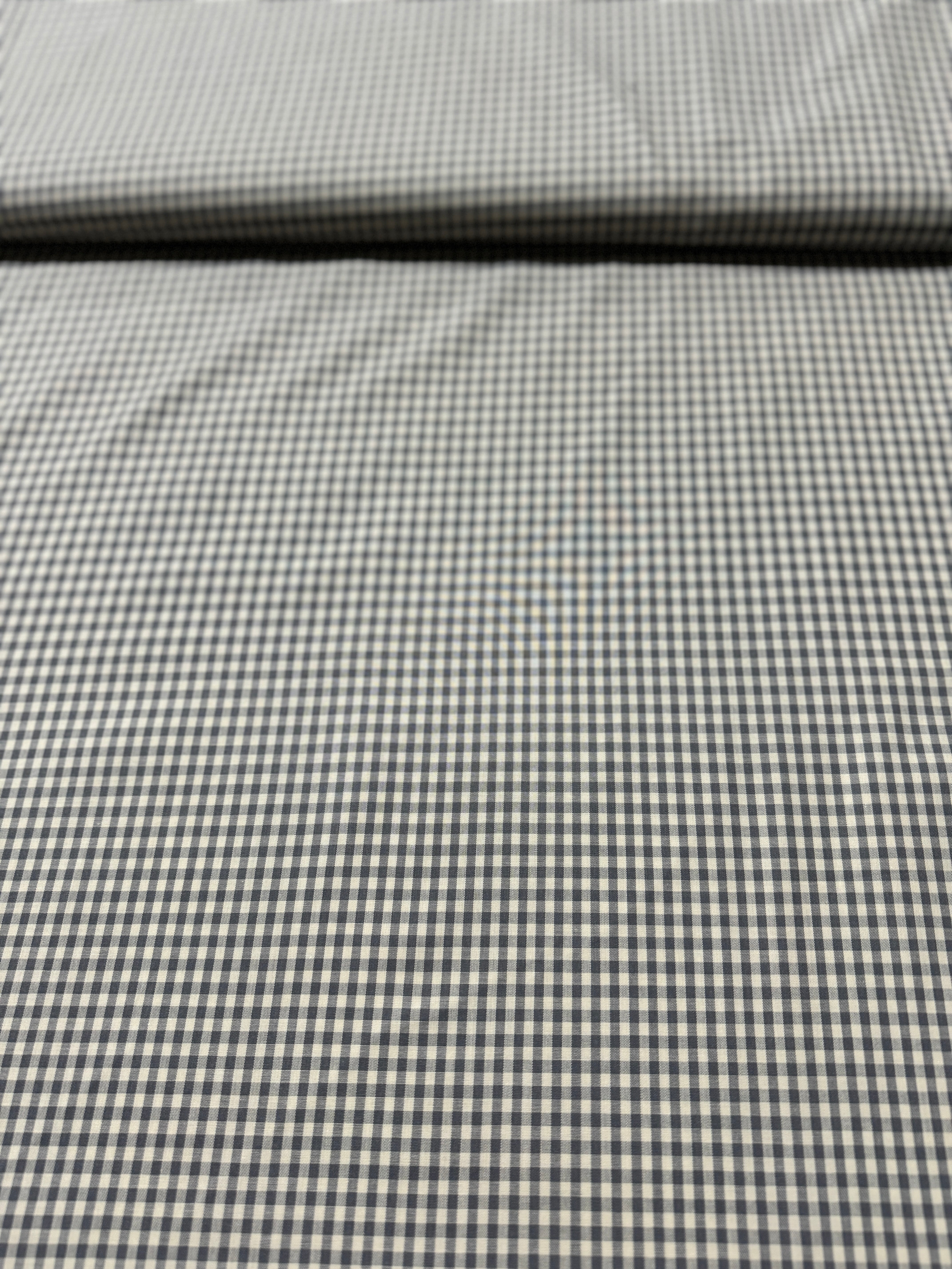 Crawford Gingham - Yarn Dyed 1/8 Inch Gingham Grey Yardage