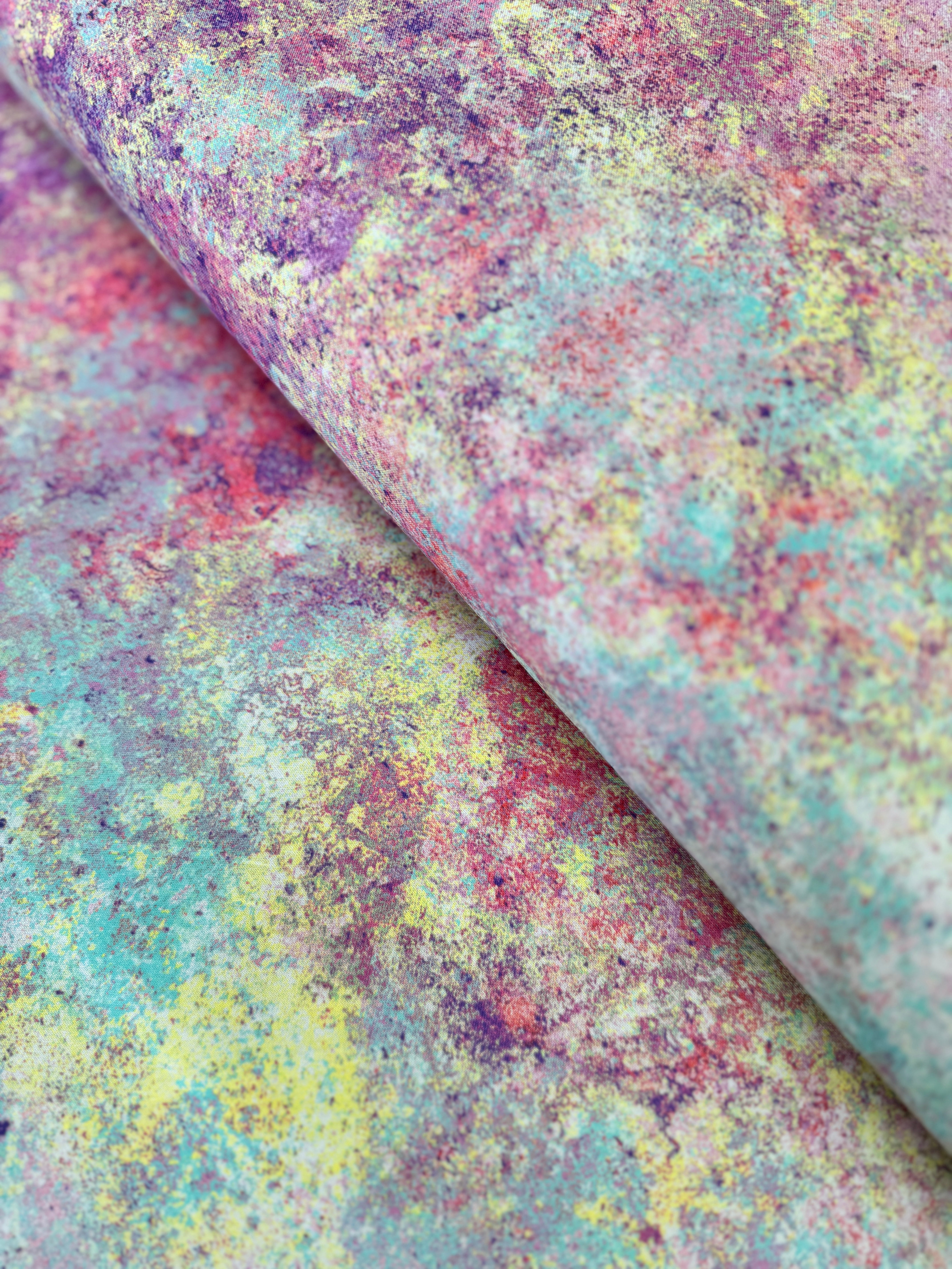 Stonehenge Multi Mixers Pastel 108-inch wide backing fabric by Linda Ludovico for Northcott Fabrics – marble texture in soft pastel colors.