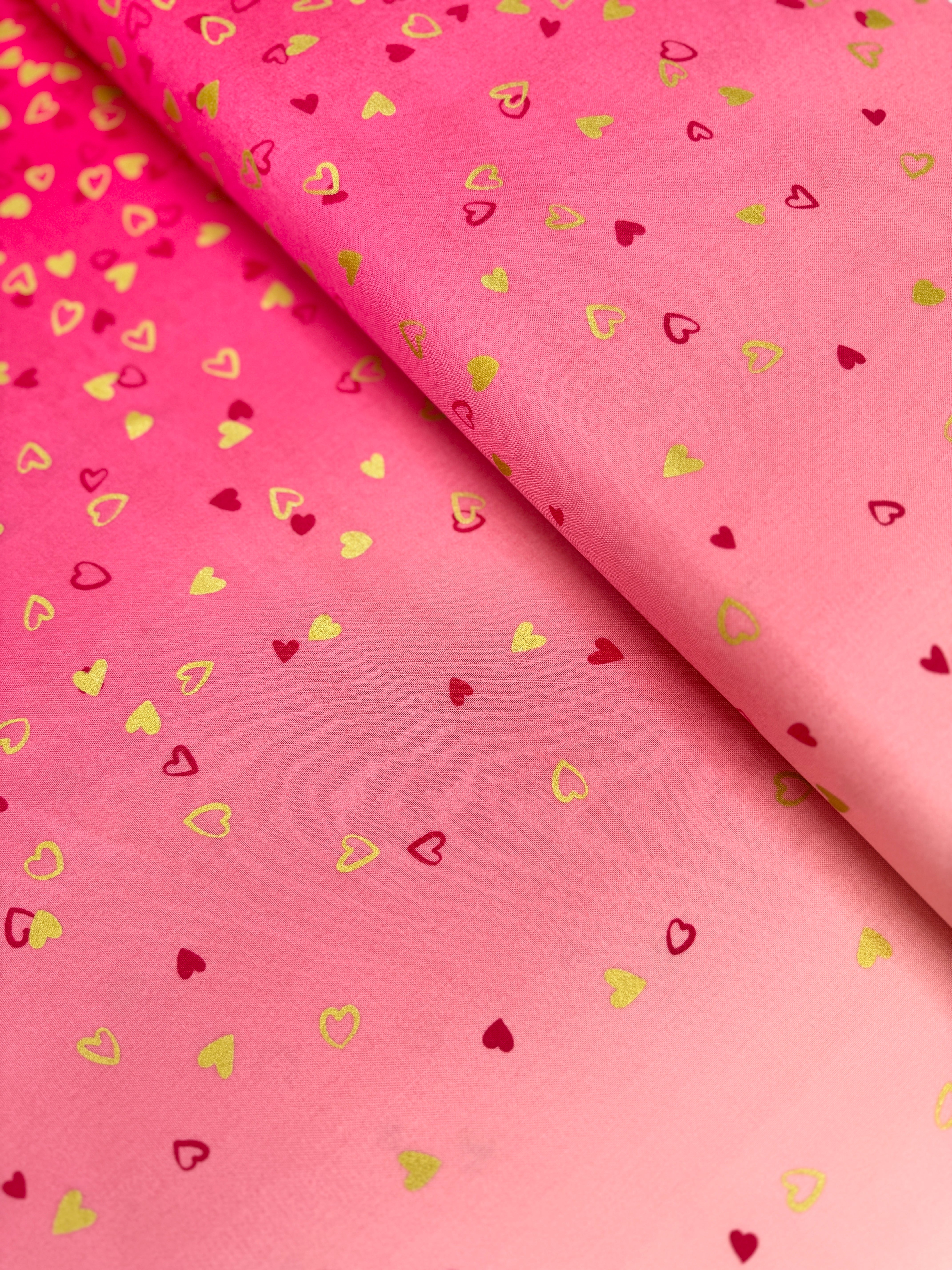I Heart Ombre Metallic - Hot Pink Yardage