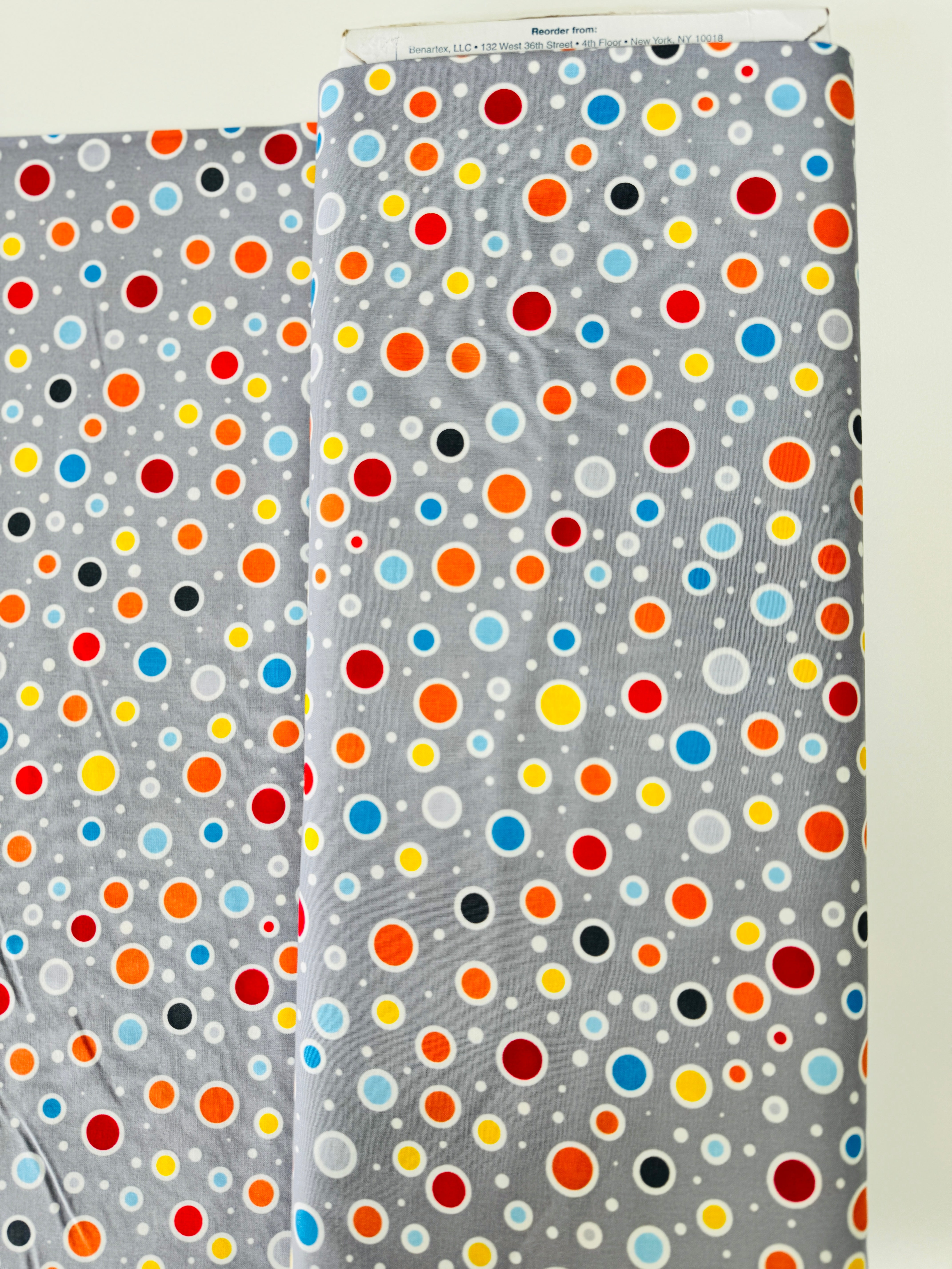 Glow in the Dark - Save the Day - Dot Dot Dot on Gray Yardage