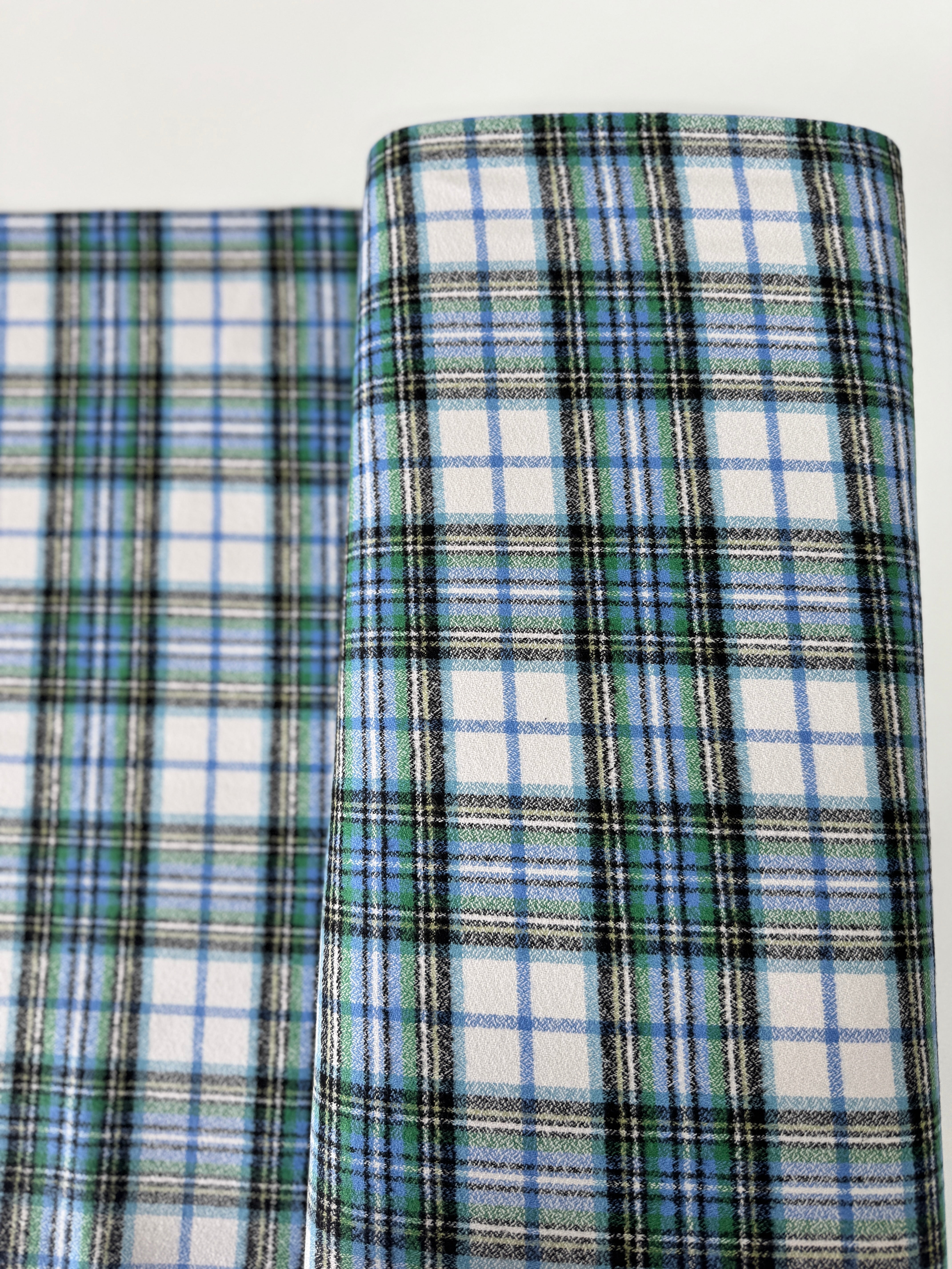 Mammoth Organic Flannel - Plaid Waterfall Flannel Yardage