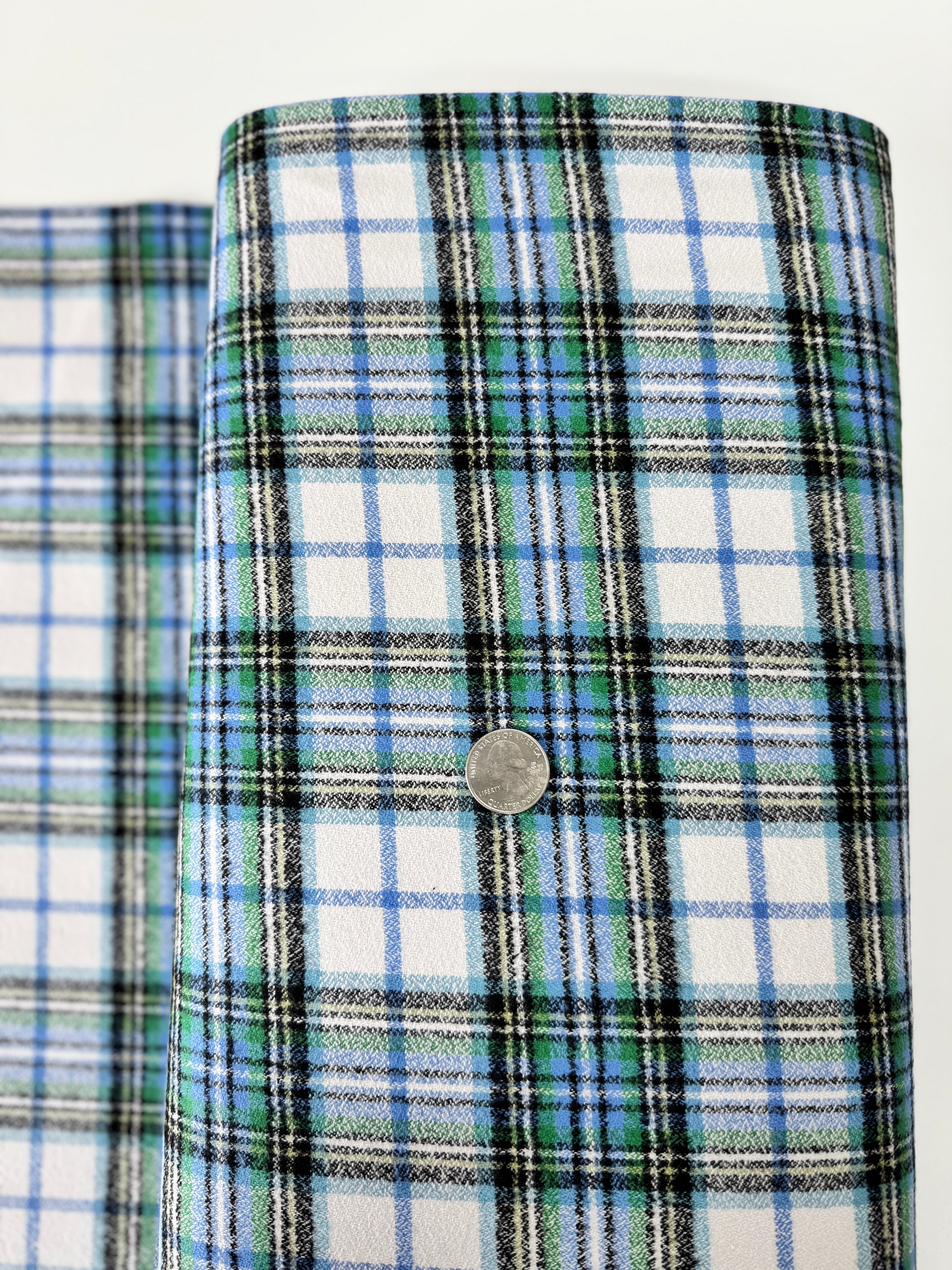 Mammoth Organic Flannel - Plaid Waterfall Flannel Yardage