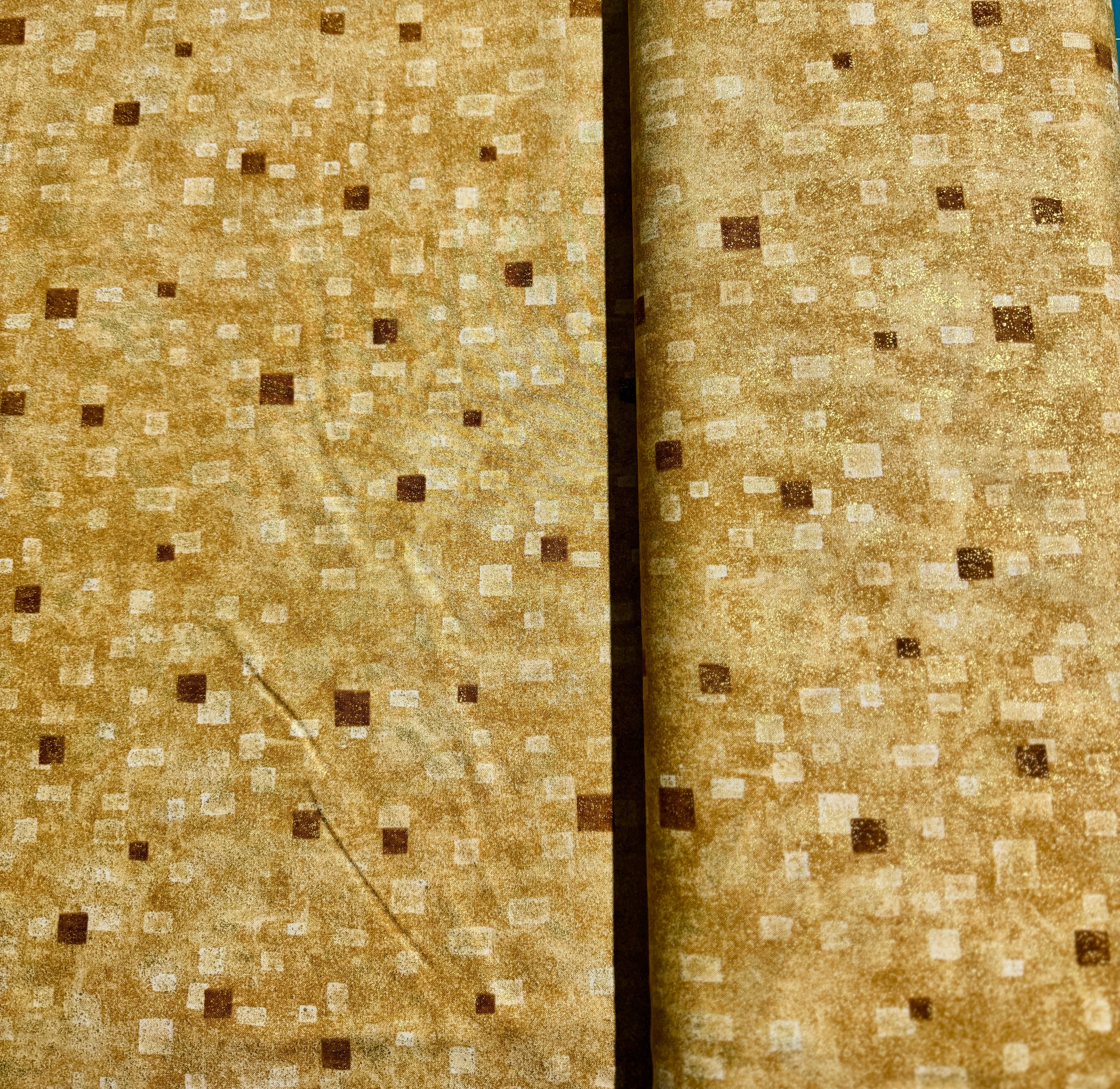 Gustav Klimt - Tan Gold Metallic Yardage