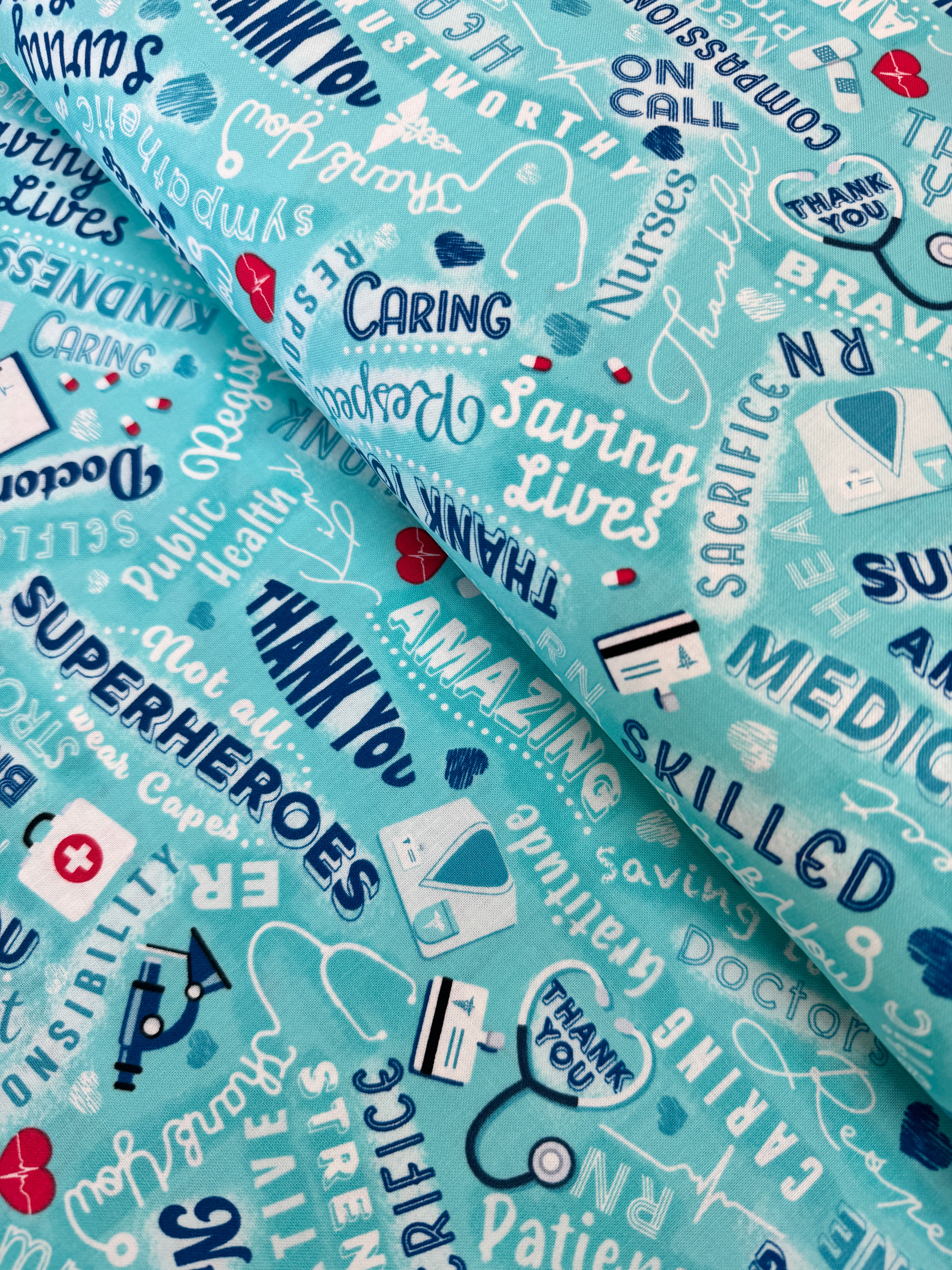 Everyday Heroes – Medical Heroes fabric by Timeless Treasures featuring doctors and nurses on premium quilting cotton