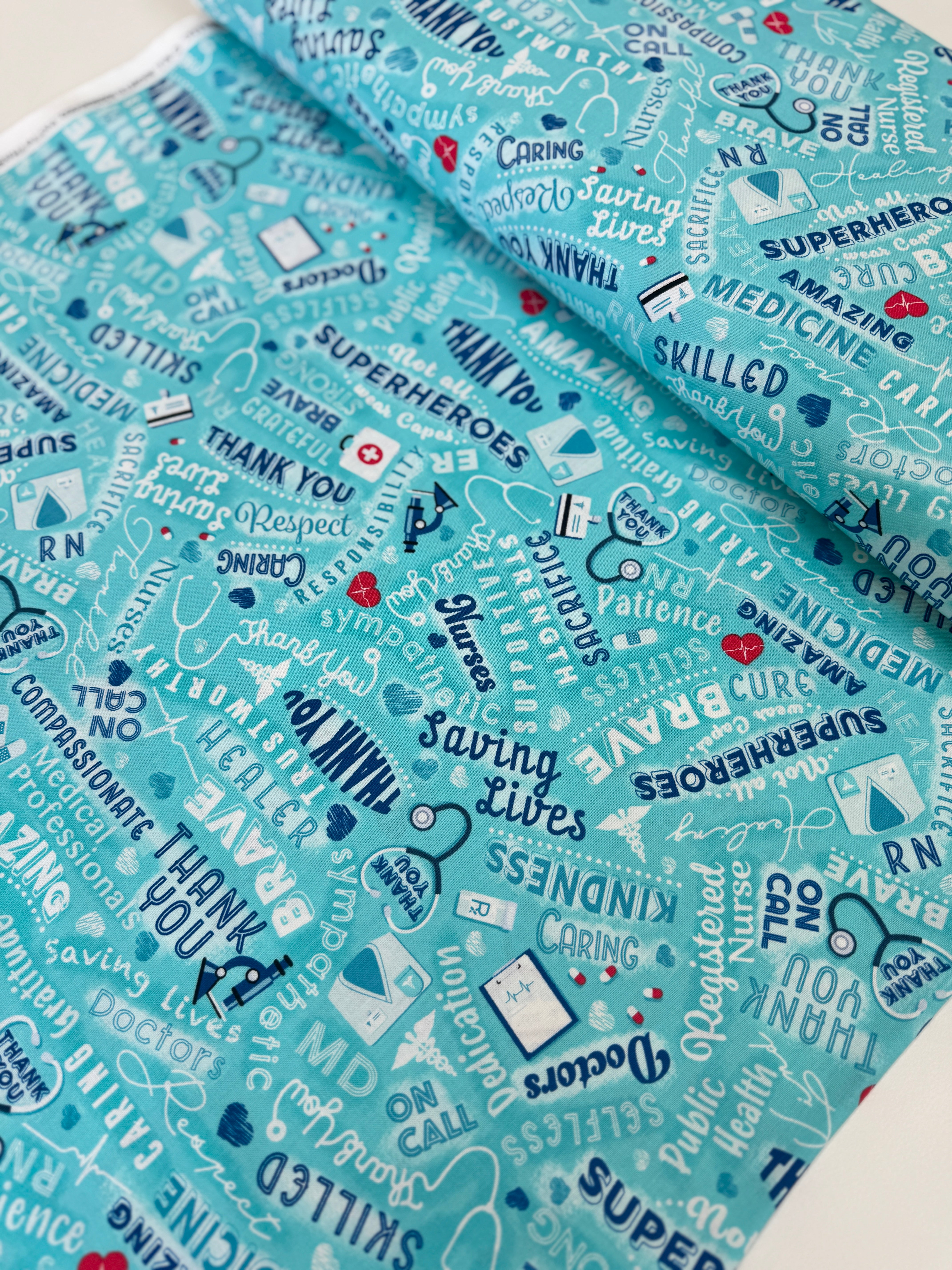 Everyday Heroes – Medical Heroes fabric by Timeless Treasures featuring doctors and nurses on premium quilting cotton