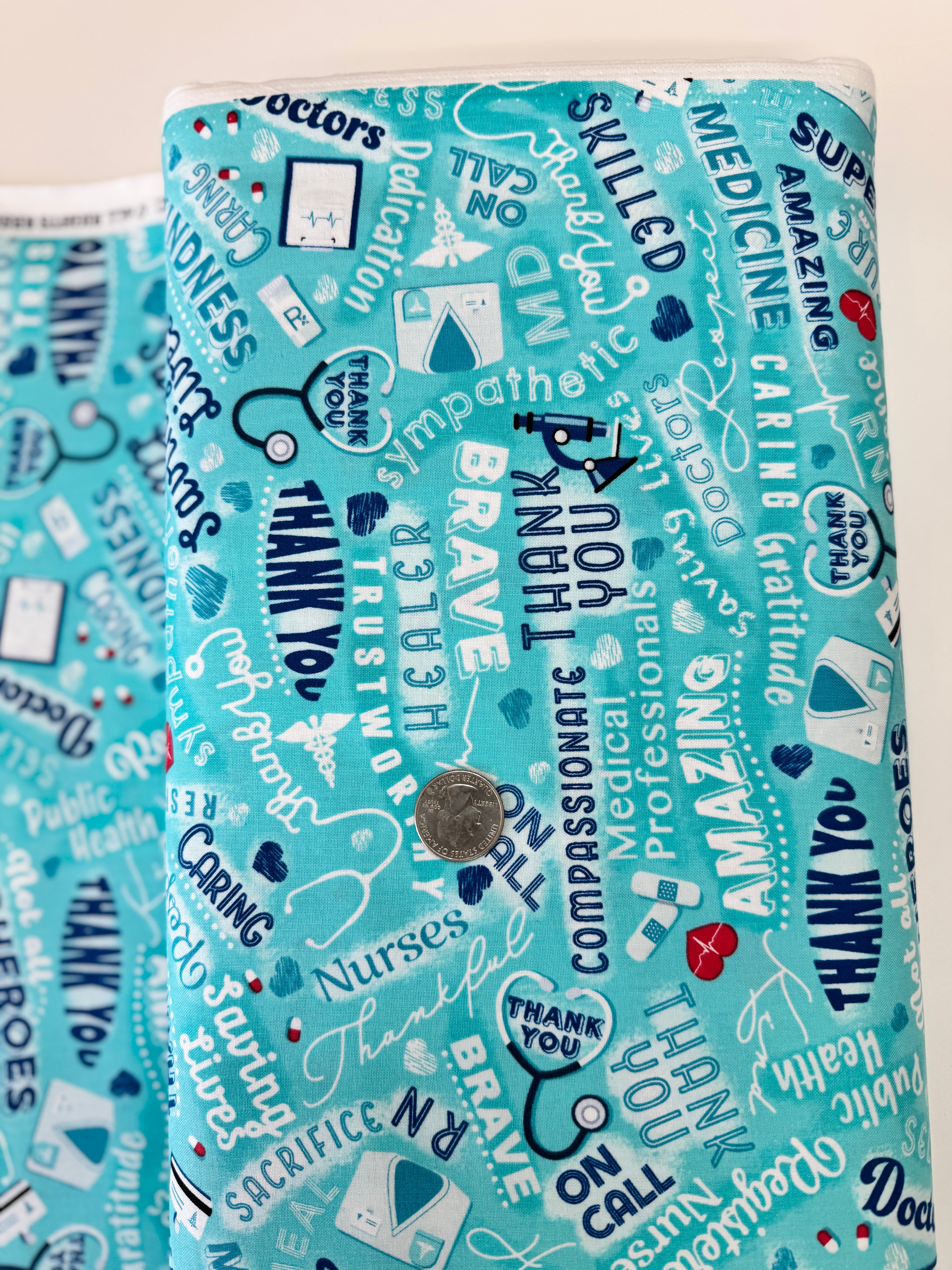 Everyday Heroes – Medical Heroes fabric by Timeless Treasures featuring doctors and nurses on premium quilting cotton