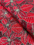 Holiday Flourish Snow Flower Poinsettias Scarlet Silver Metallic Fabric by Studio RK for Robert Kaufman