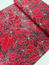 Holiday Flourish Snow Flower Poinsettias Scarlet Silver Metallic Fabric by Studio RK for Robert Kaufman