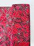 Holiday Flourish Snow Flower Poinsettias Scarlet Silver Metallic Fabric by Studio RK for Robert Kaufman