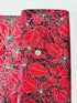 Holiday Flourish Snow Flower Poinsettias Scarlet Silver Metallic Fabric by Studio RK for Robert Kaufman