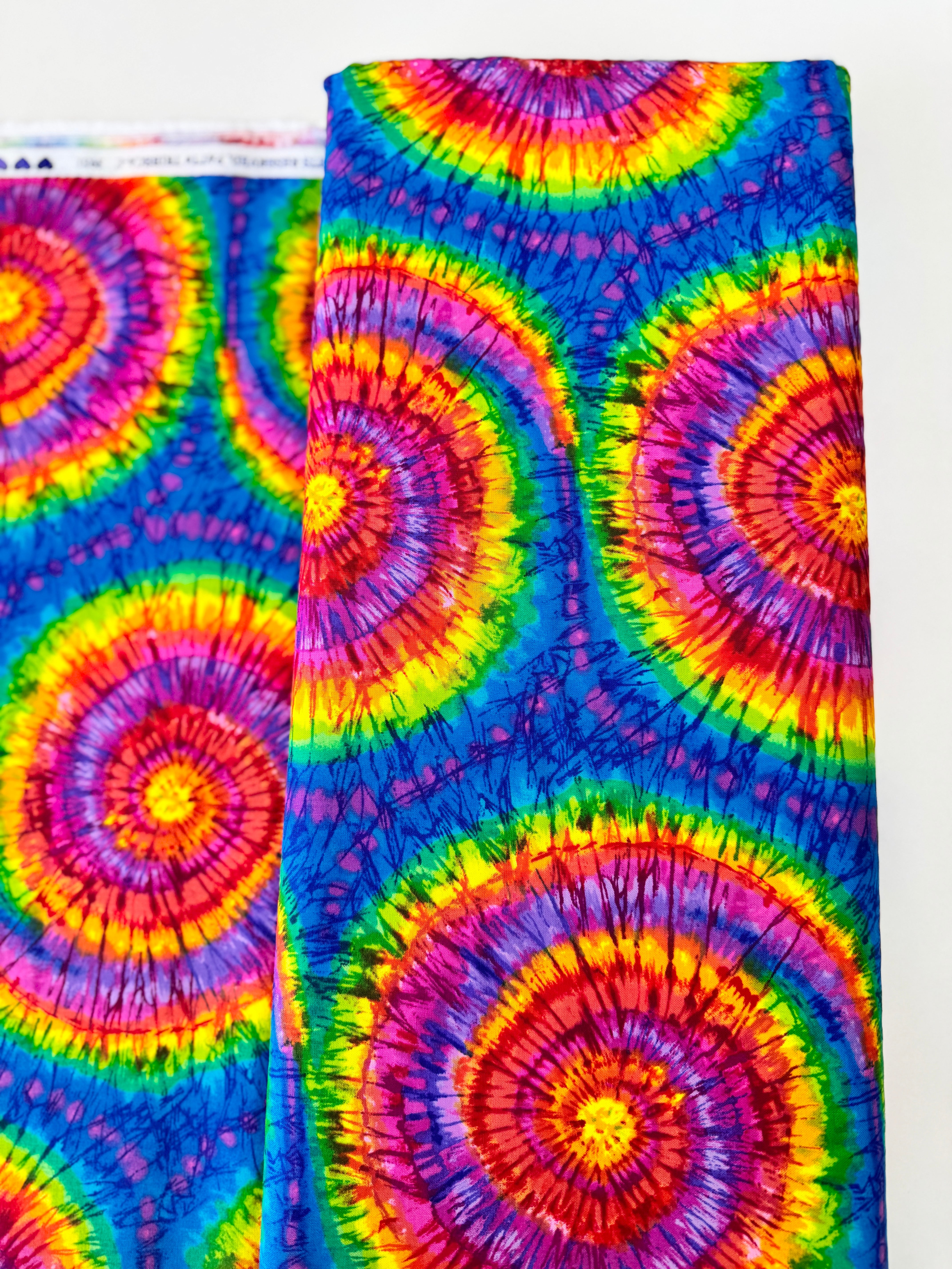 Too Cool For School Cassidy Multi Tie-Dye fabric by Timeless Treasures – colorful 100% cotton quilting fabric.