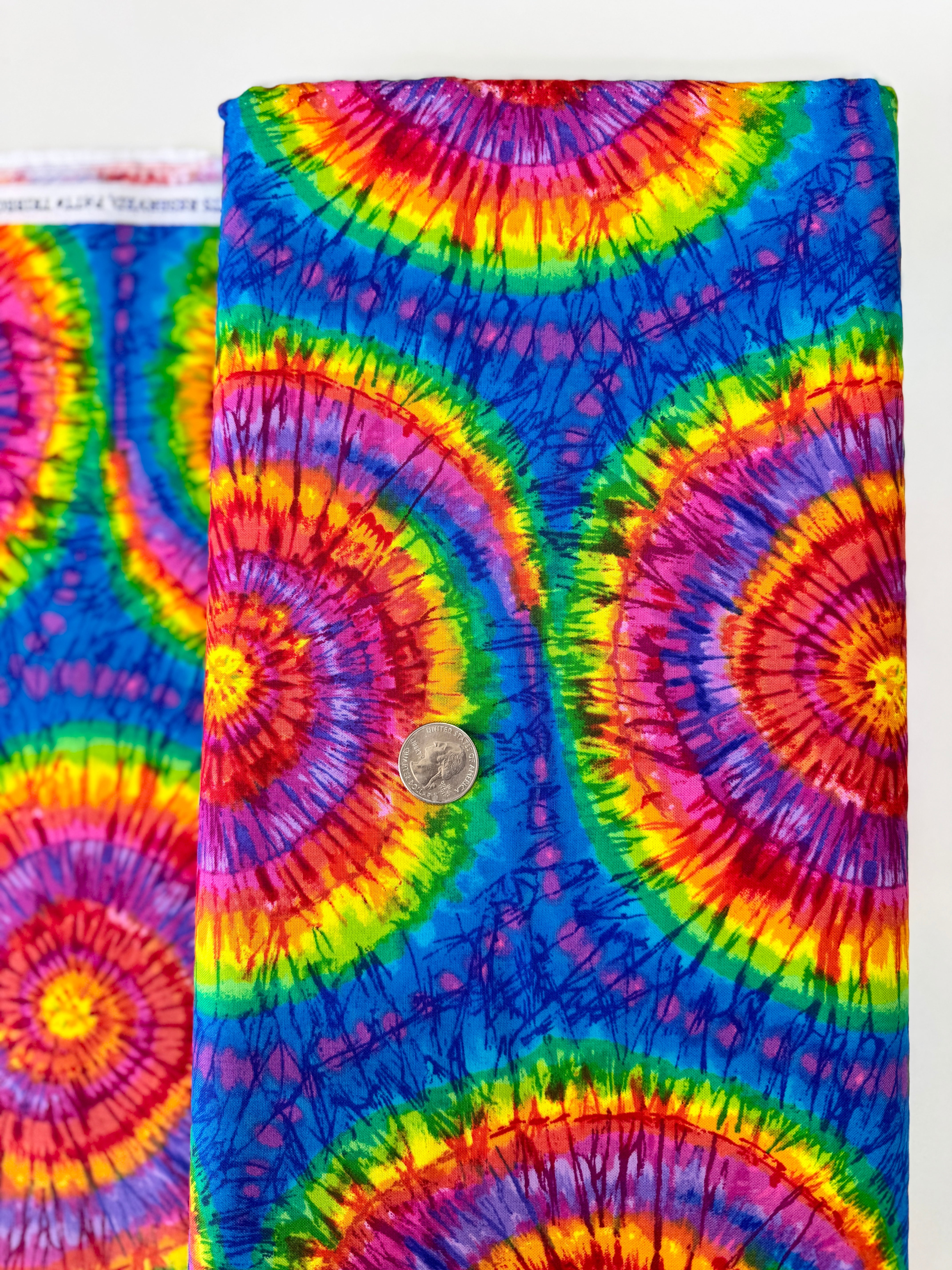 Too Cool For School Cassidy Multi Tie-Dye fabric by Timeless Treasures – colorful 100% cotton quilting fabric.
