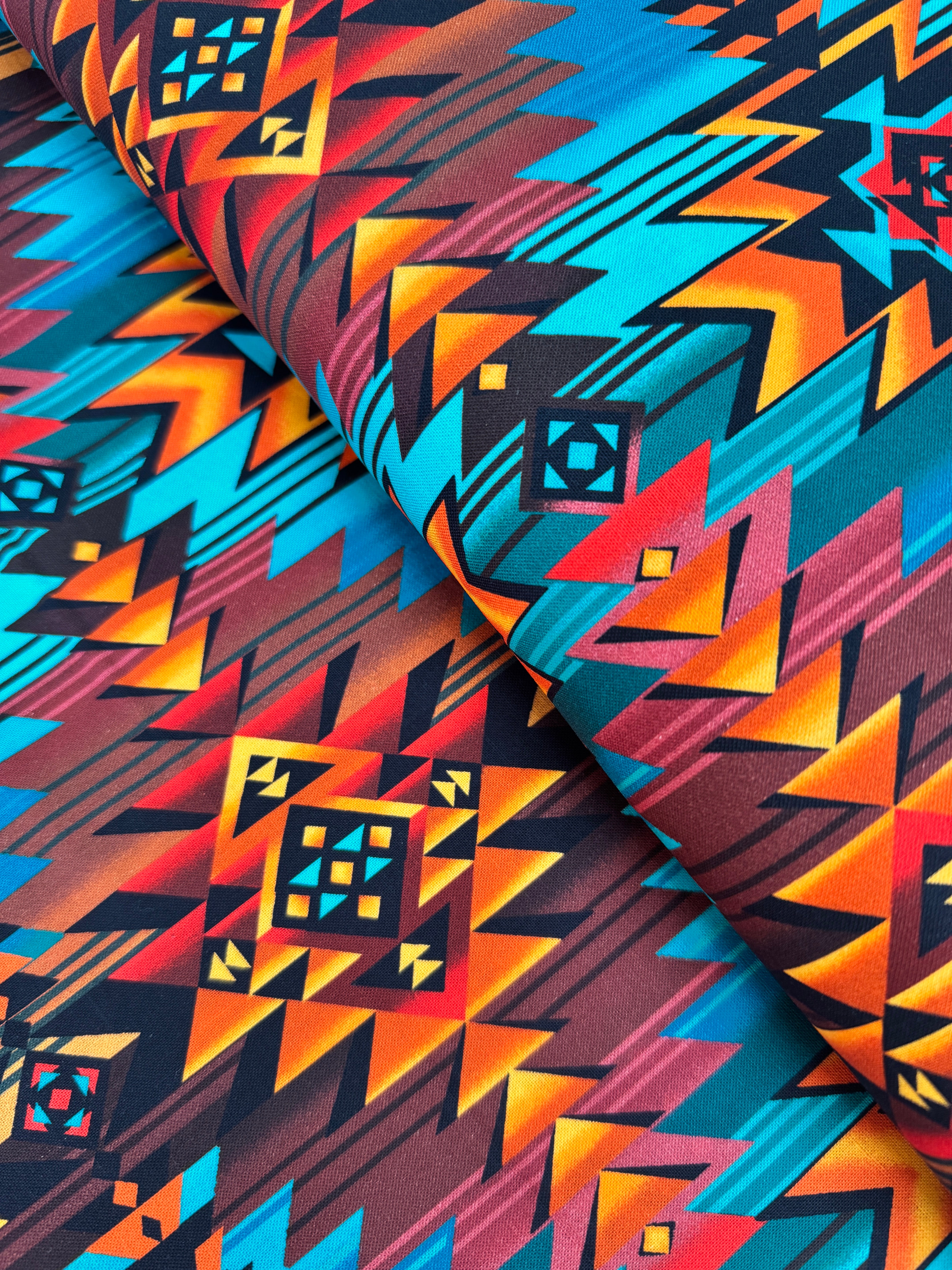 Southwest Blanket Print Turquoise fabric by Timeless Treasures – 100% cotton Southwestern pattern for quilts and rustic décor.