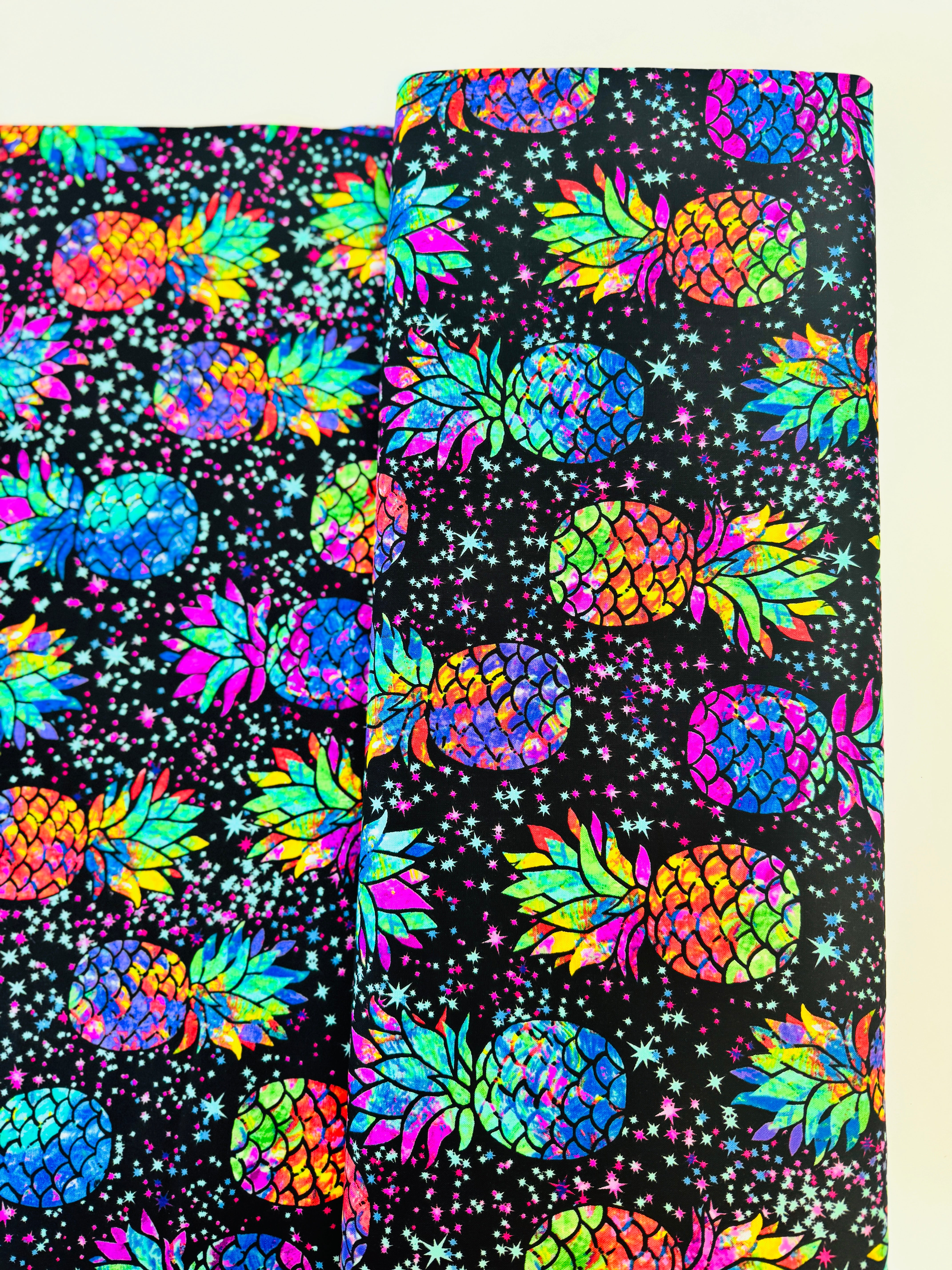 Midnight Tropical - Galaxy Pineapples Yardage